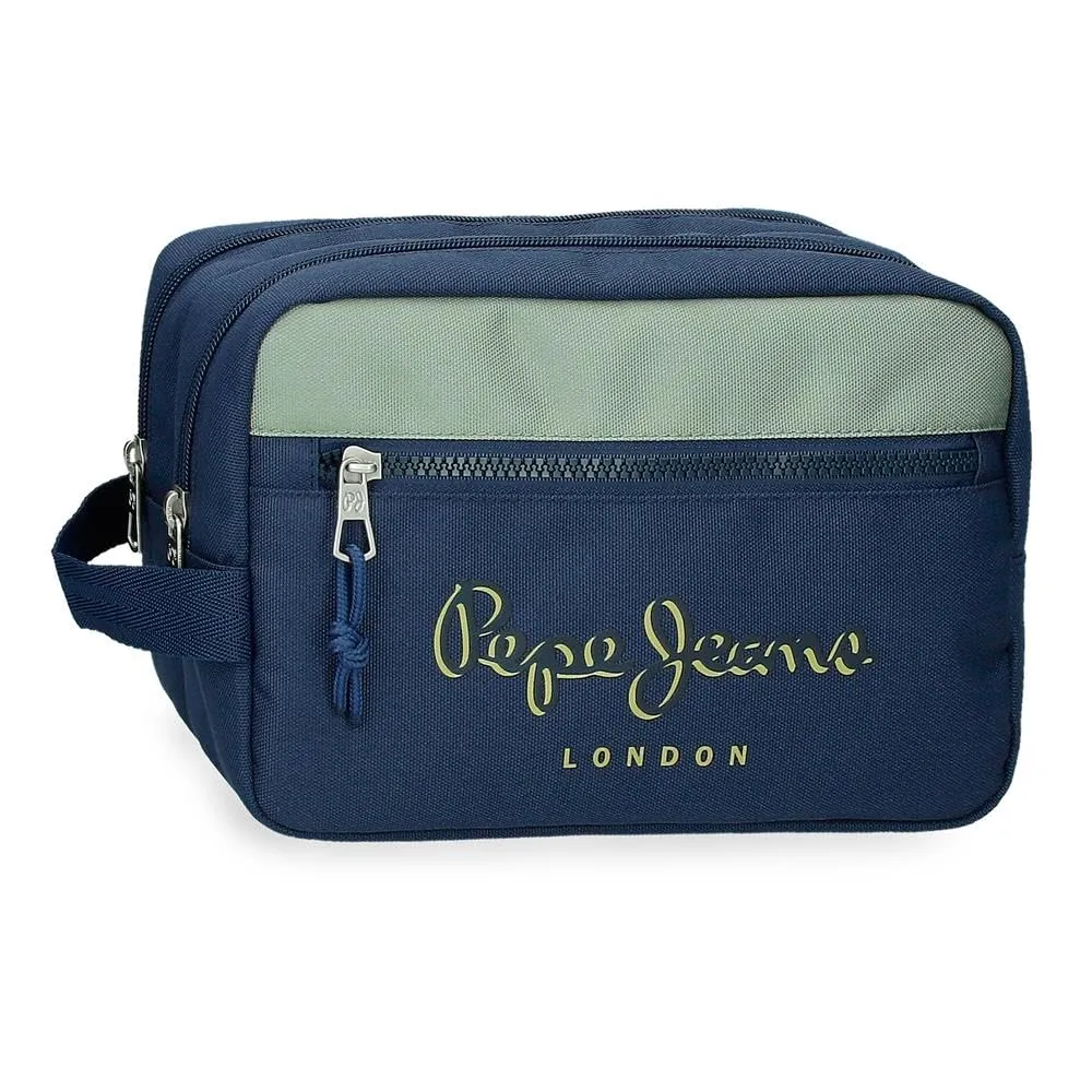 Pepe Jeans Arwyn Neceser Dos Compartimentos Adaptable Marino 26x16x12 cm Poliestere 4,99L di Joumma Bags