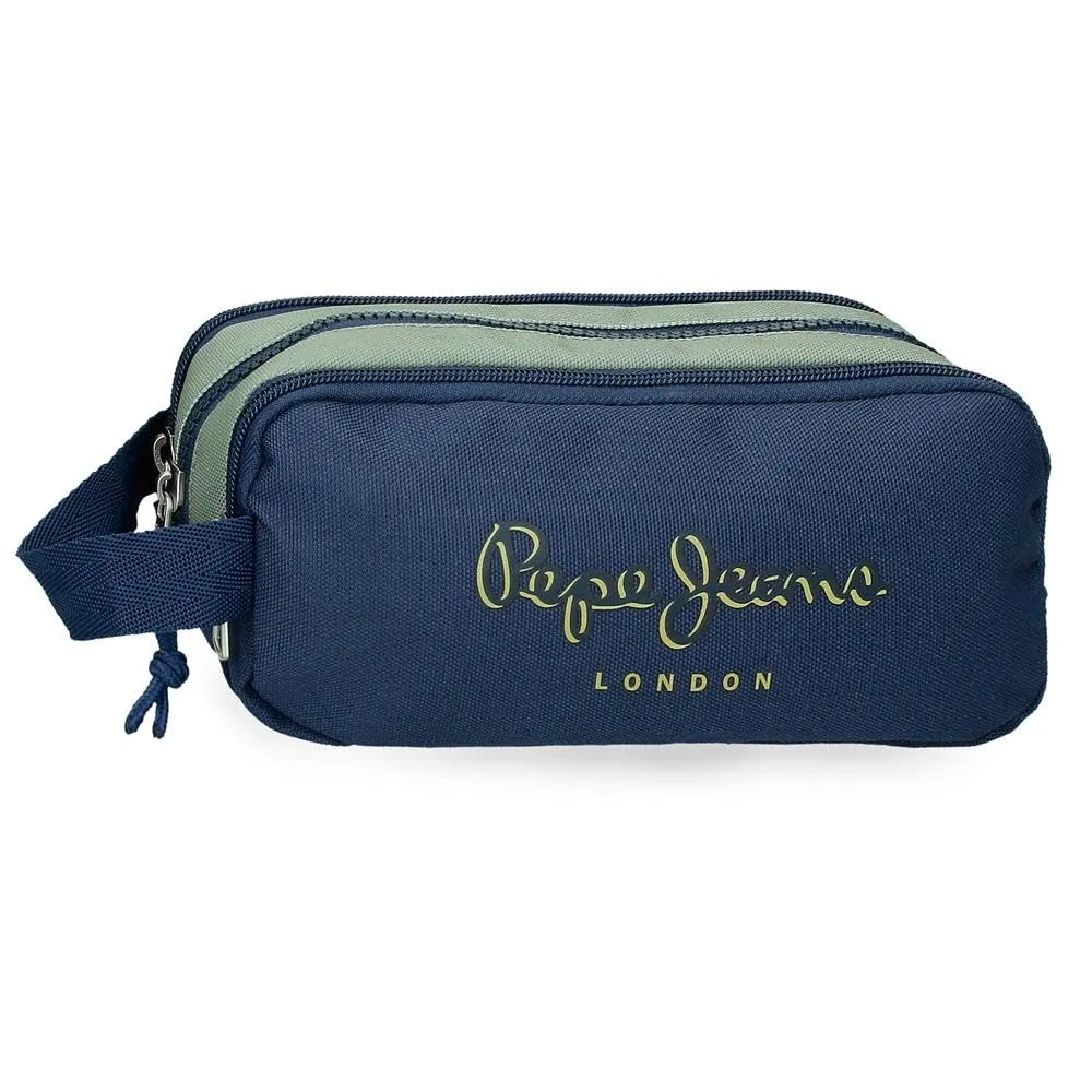 Pepe Jeans Arwyn Estuche Triple Marino 22x10x9 cm Poliestere 1,98L di Joumma Bags