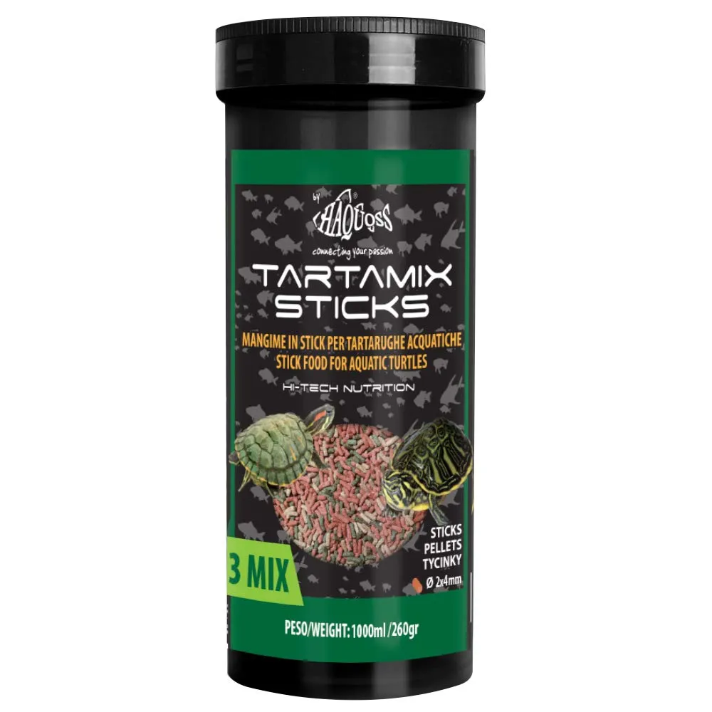 Haquoss Tartamix Sticks Mangime in Sticks Galleggianti per Tartarughe Acquatiche, 1000 ml/260 gr