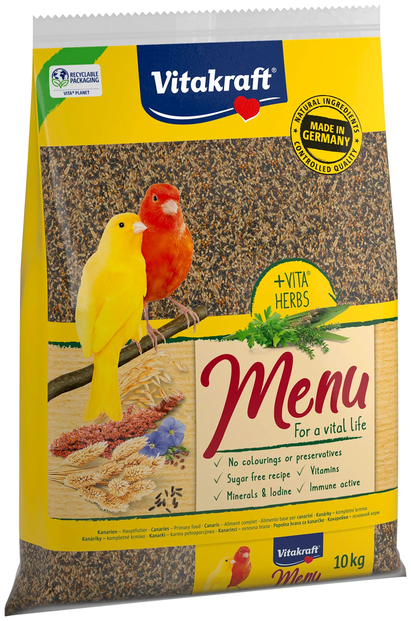 Vitakraft Menu, mangime per canarini, semi, confezione grande (1x 10 kg)