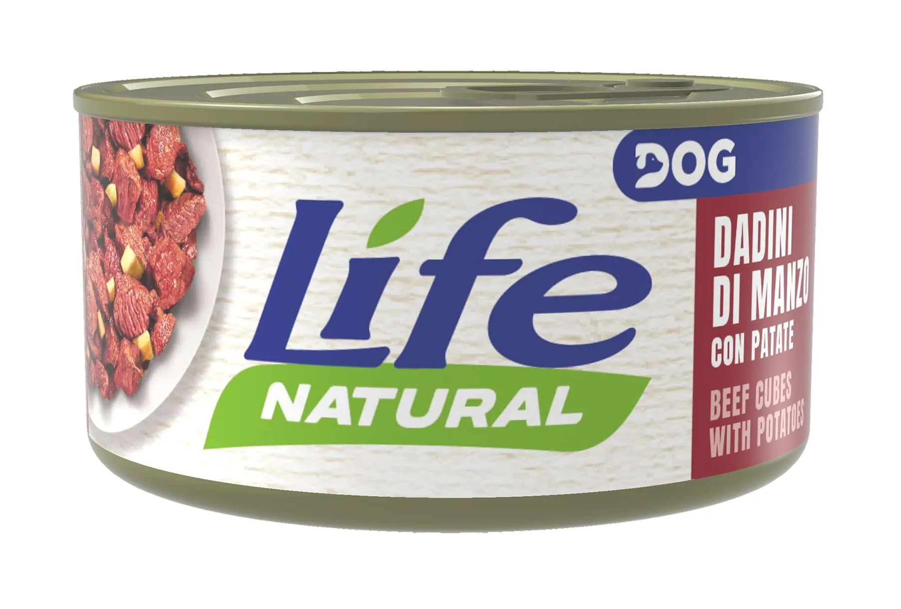 Life Dog 20011 Lattina con Dadini di Manzo e Patate, 90 Grammi