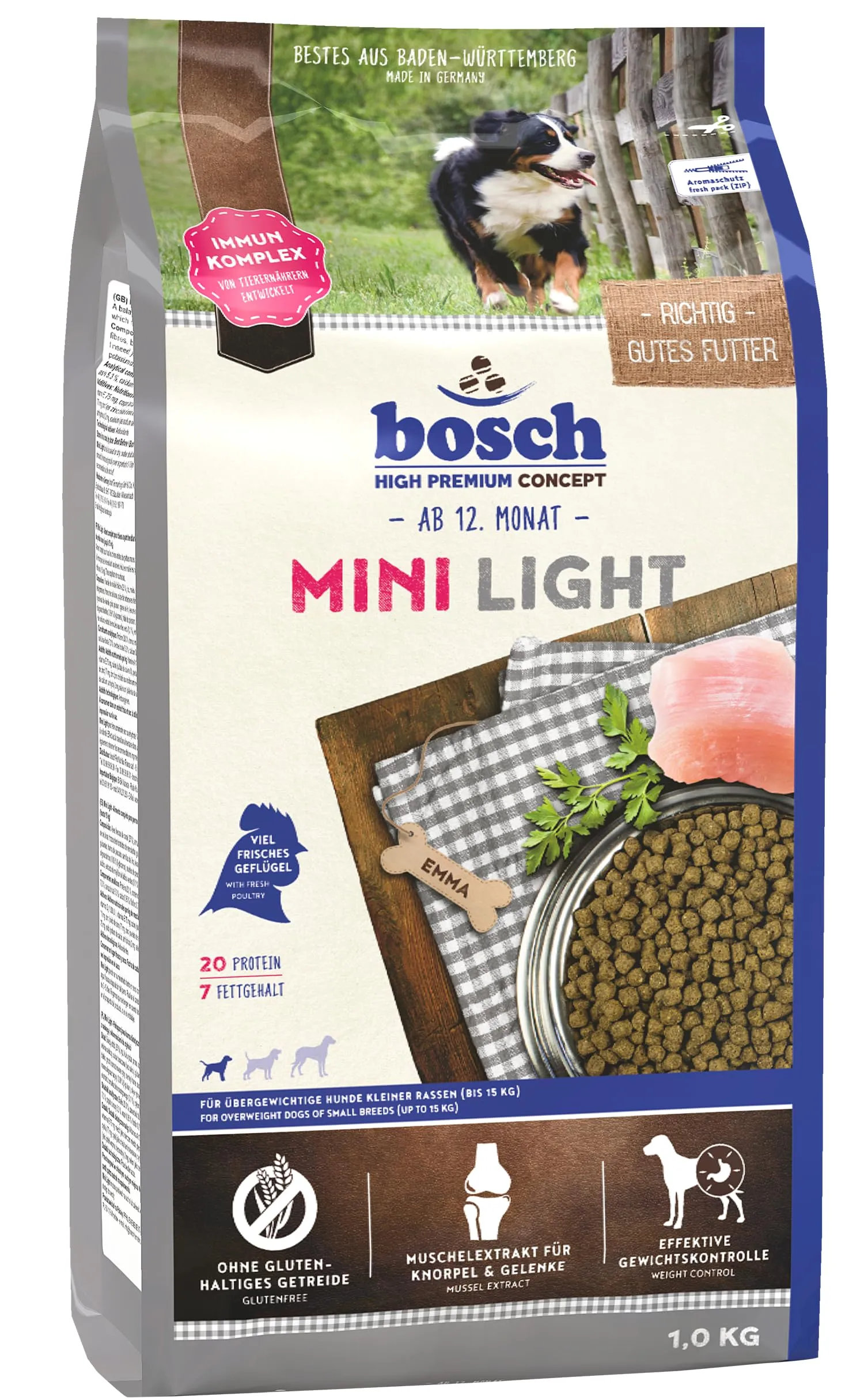 bosch HPC Mini Light | Cibo secco per cani in sovrappeso di piccola taglia (fino a 15 kg) | 1000 g