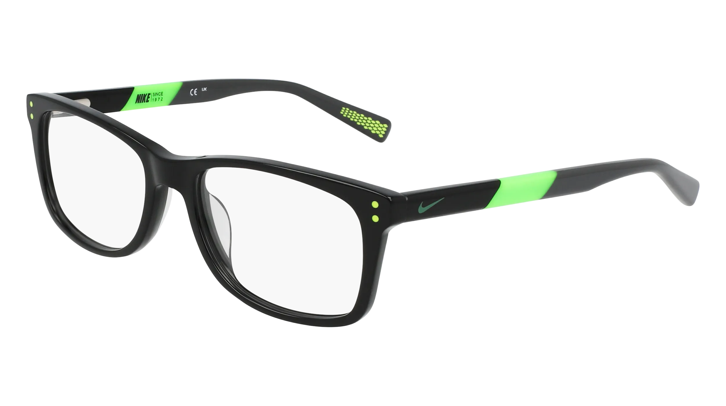Nike NIKE 5538 001 Montature da vista bambino Acetato Nero Squadrata Normale Fotocromatiche