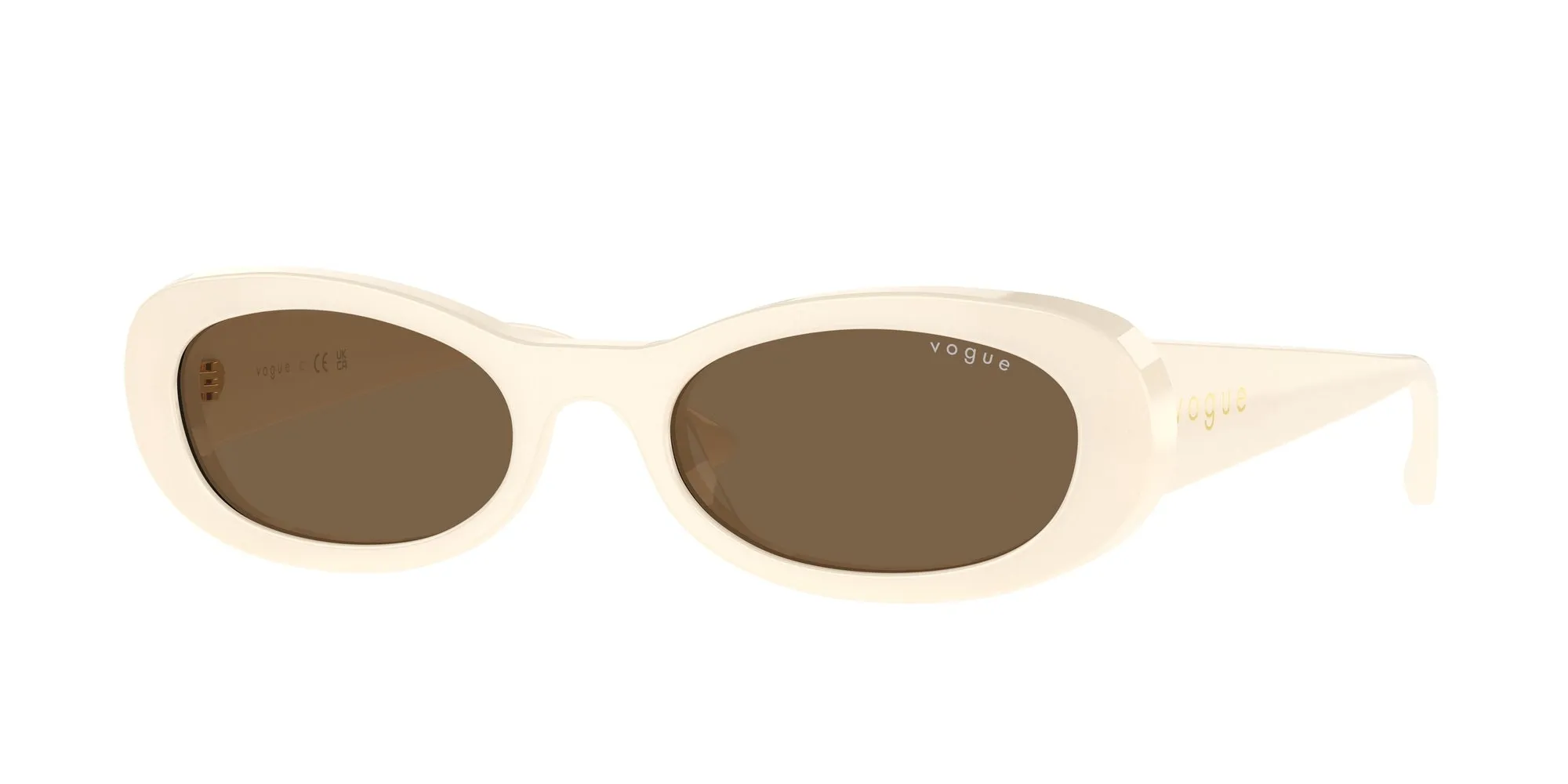 VOGUE EYEWEAR VO5582S 316773 Occhiali da sole Acetato Bianco Marrone Rotonda Normale
