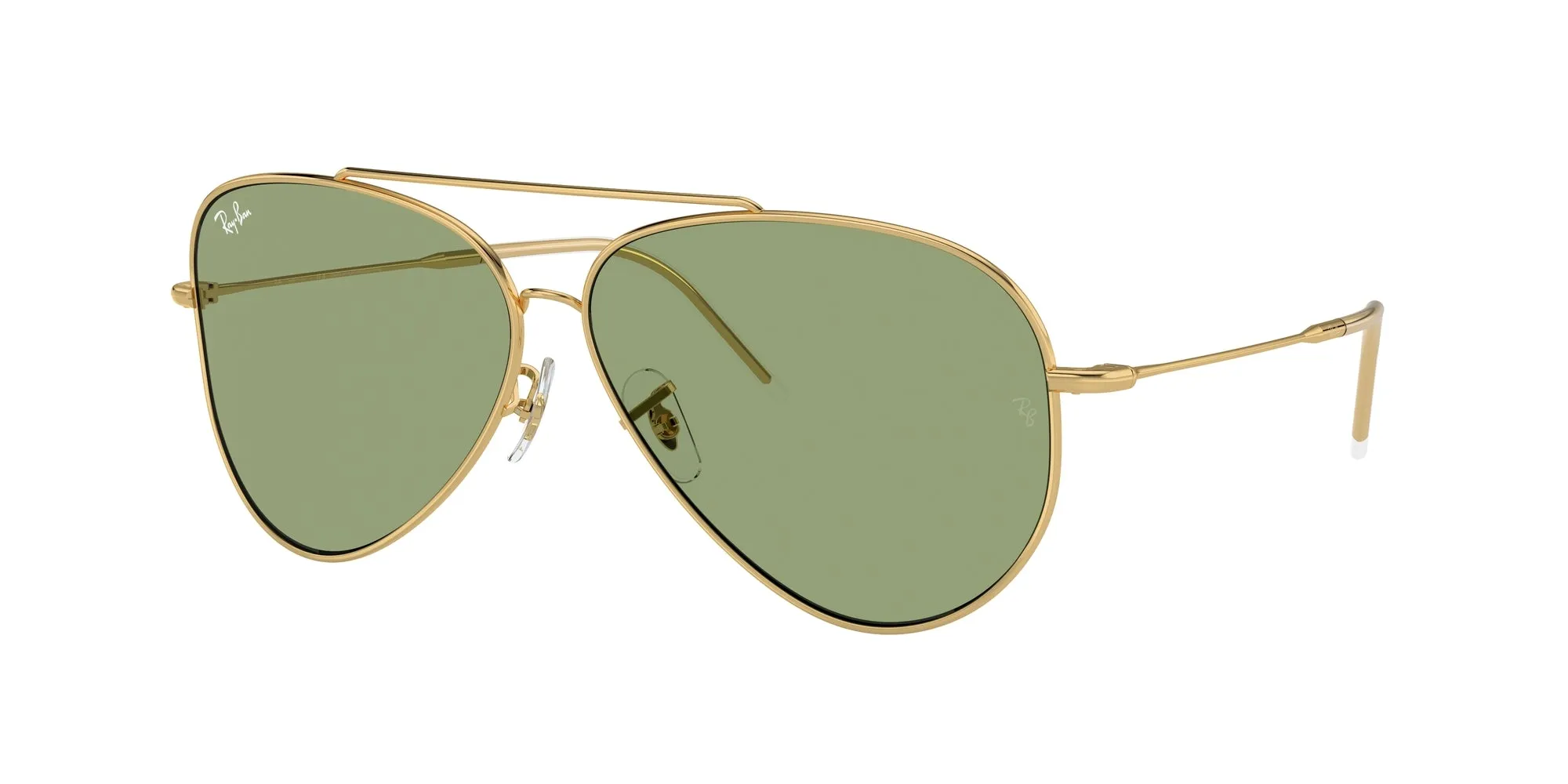 Ray - Ban RBR0101S AVIATOR REVERSE 001/82 Occhiali da sole Metallo Oro Verde Pilot Normale