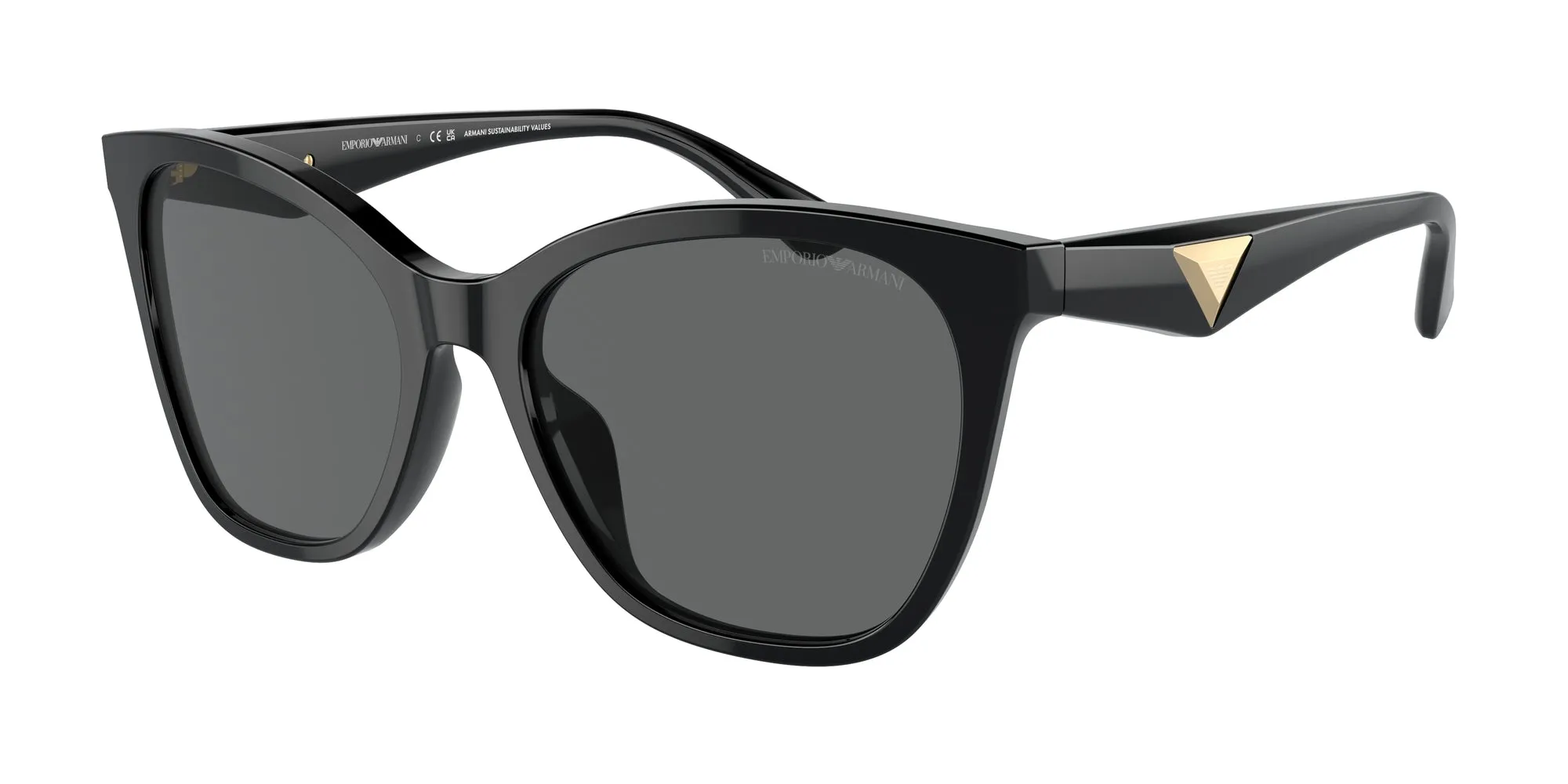 Emporio Armani EA4222U 501787 Occhiali da sole Acetato Nero Grigio Farfalla Normale