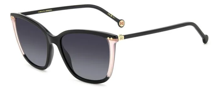 Carolina Herrera HER 0245/S 3H2/9O Occhiali da sole Acetato Nero Grigio Squadrata Sfumato
