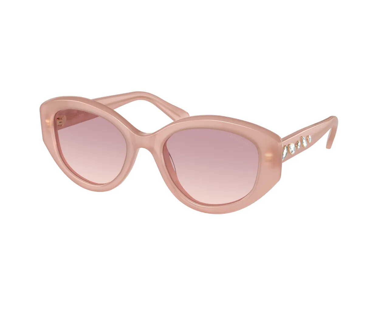 Swarovski SK6005 102568 Occhiali da sole Acetato Rosa Marrone Geometrica Normale Sfumato