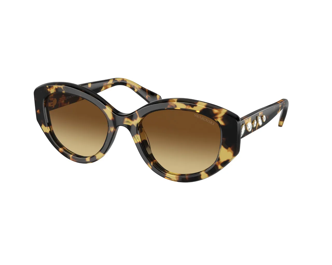 Swarovski SK6005 100913 Occhiali da sole Acetato Tartaruga Marrone Geometrica Normale Sfumato
