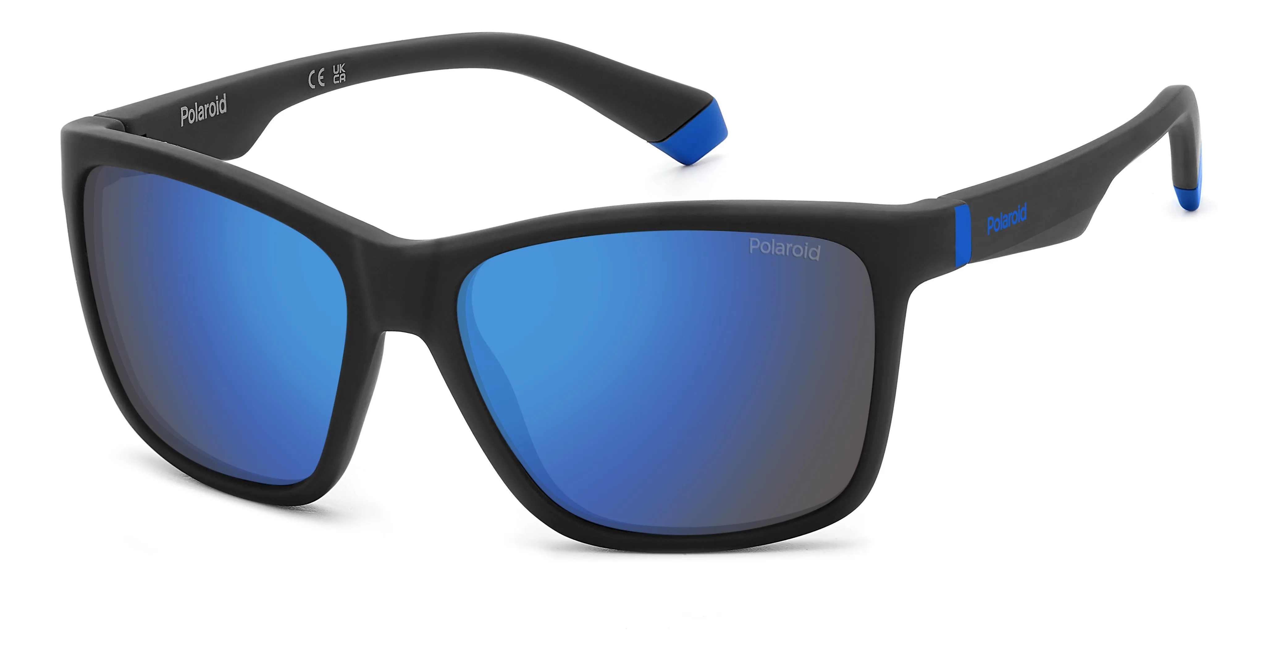 Polaroid Junior Polaroid PLD 8057/S 003/5X Occhiali da sole bambino Plastica Nero Blu Squadrata Polarizzata Specchiato