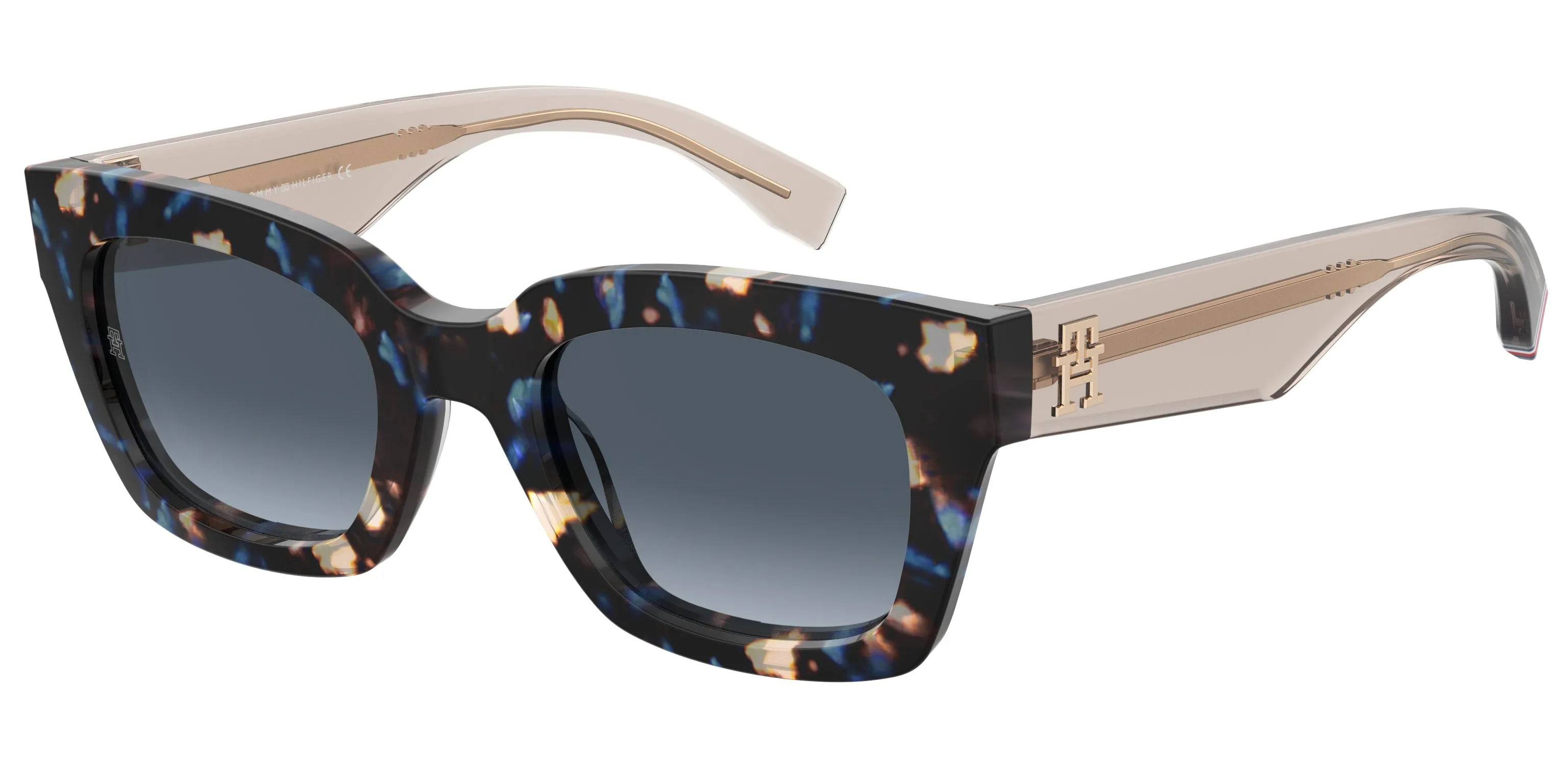 Tommy Hilfiger TH 2052/S 1ZN/08 Occhiali da sole Acetato Blu/Nude Blu Squadrata Sfumato