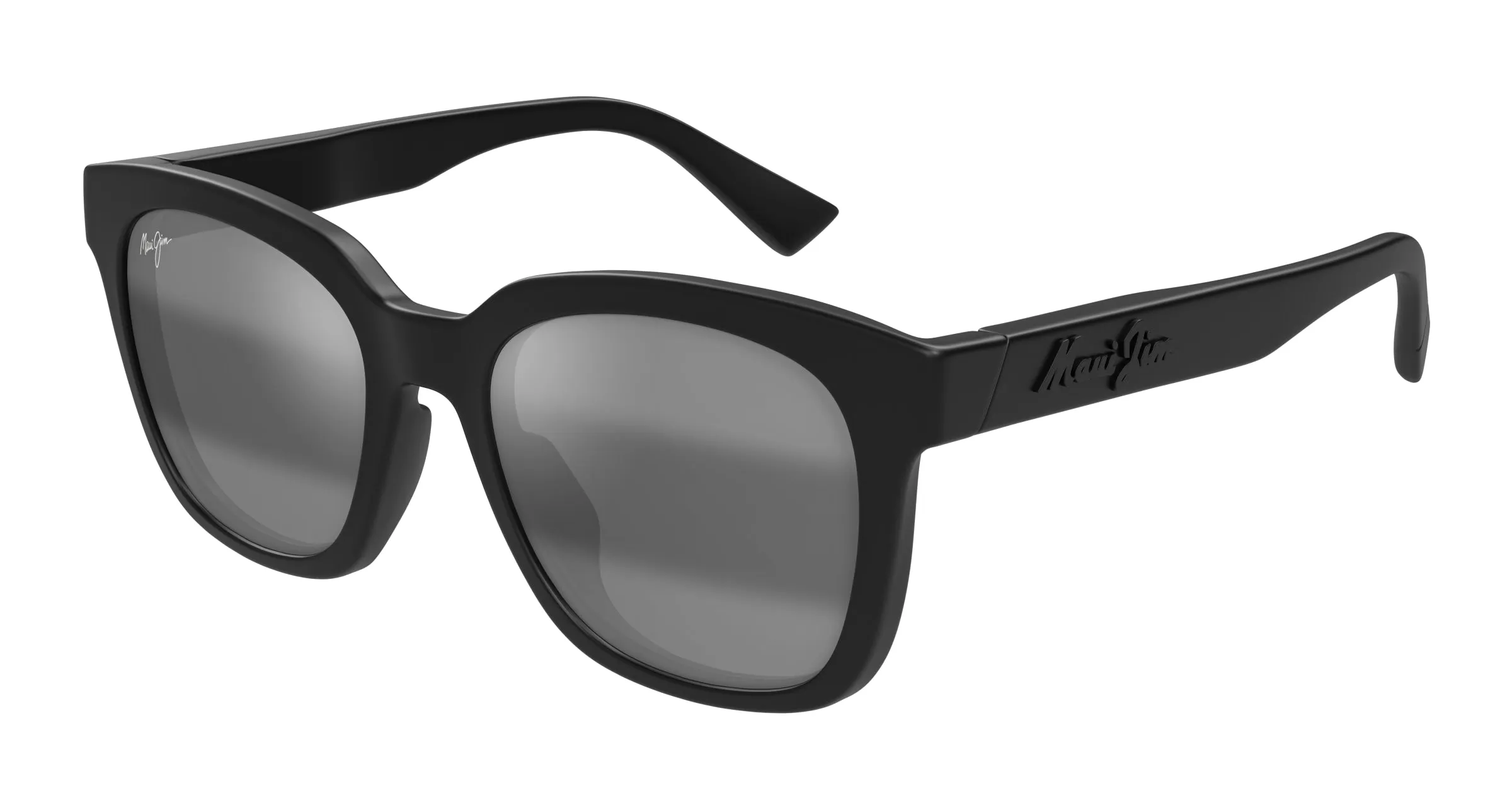 Maui Jim MJ0653SA 001 Occhiali da sole Bio-iniettato Nero Grigio Rotonda