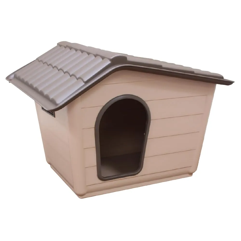 Croci Canile Villa Recycled - Cuccia Smontabile per Cani, Cuccia da esterno in Materiali Riciclati, Tetto Asportabile, 60X50X41 CM