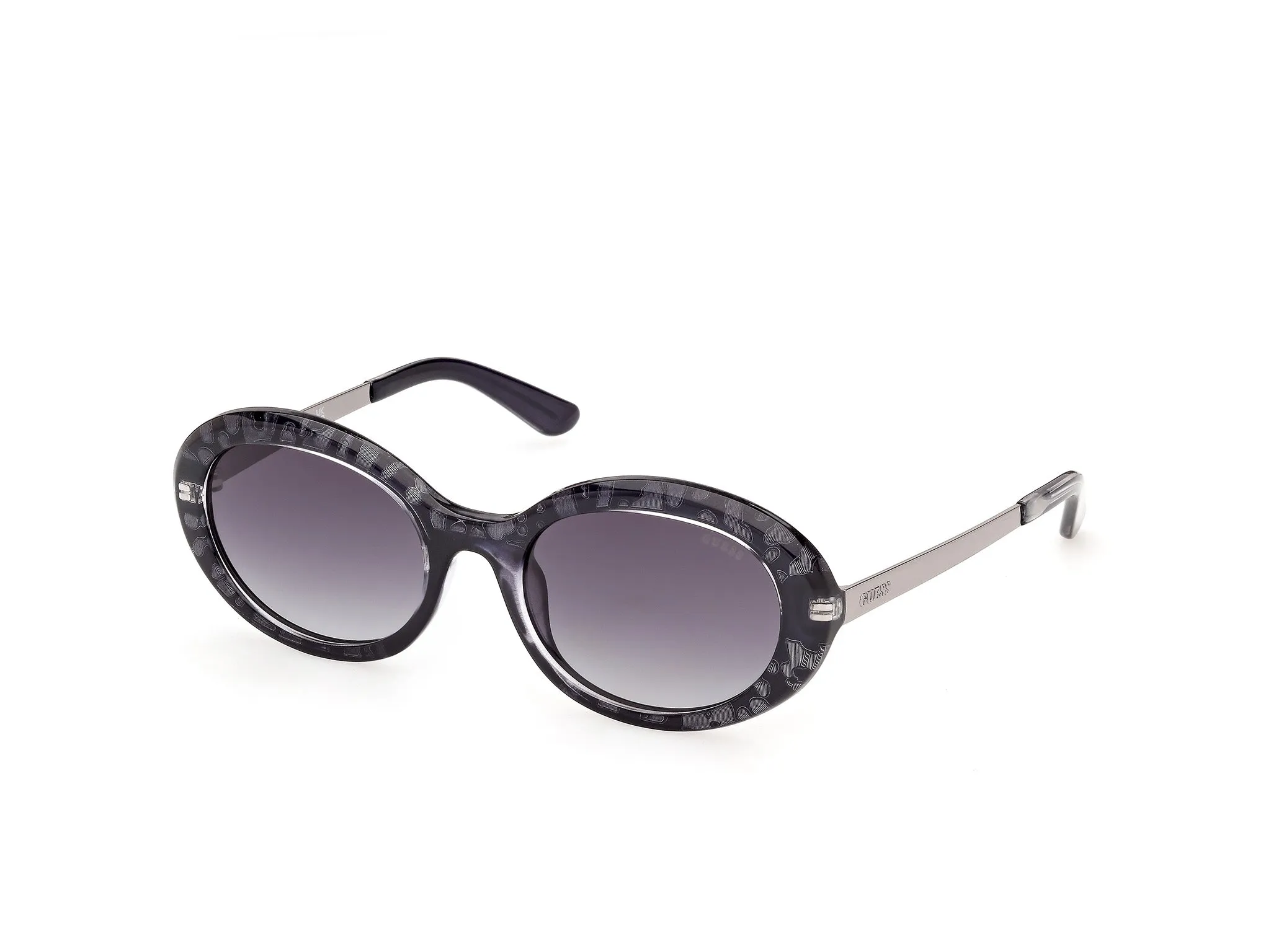 Guess GU00355 90B Occhiali da sole Iniettato Blu Fumo Rotonda Normale