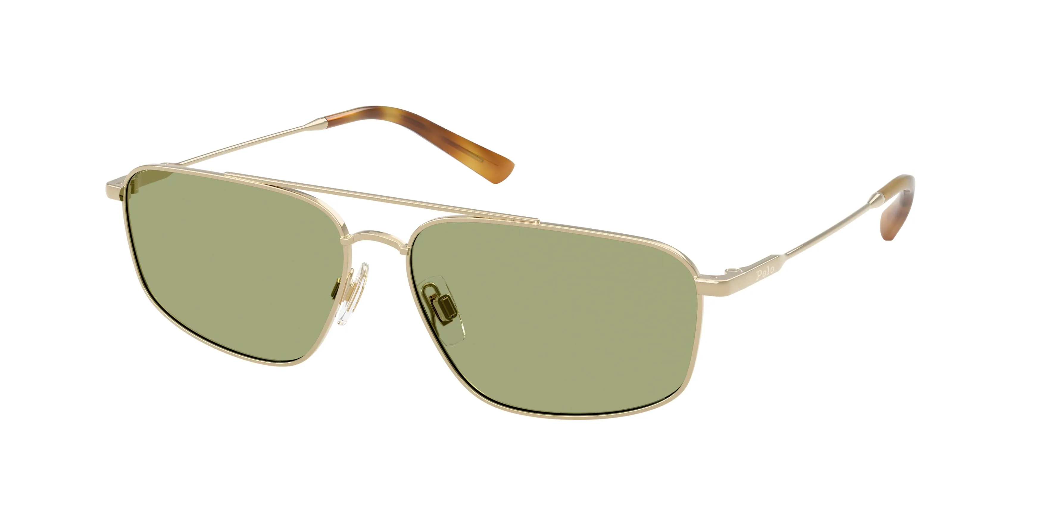 Polo Ralph Lauren PH3164 942582 Occhiali da sole Metallo Oro Verde Squadrata Normale