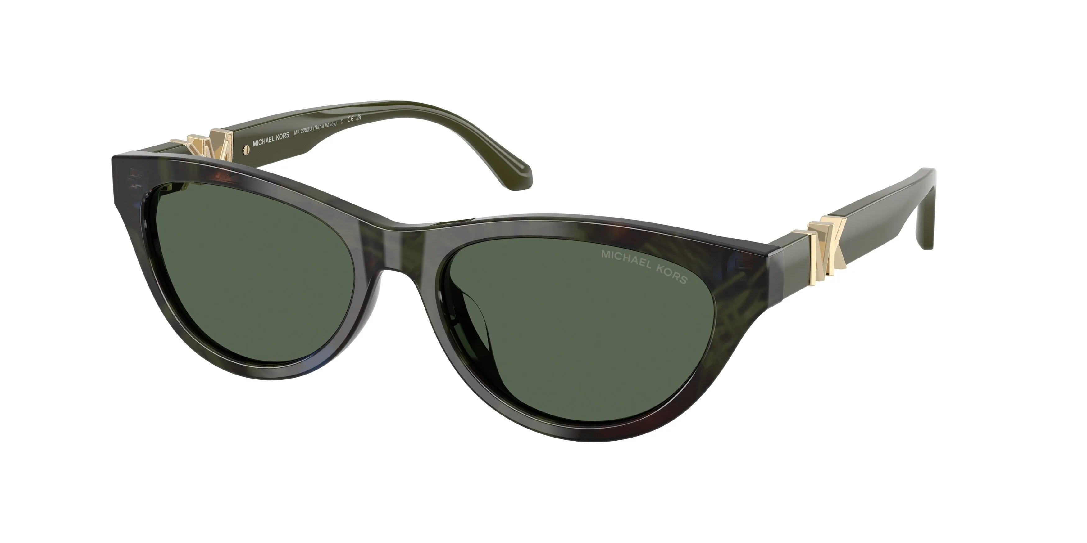 Michael Kors MK2293U NAPA VALLEY 370571 Occhiali da sole Acetato Verde Verde Rotonda Normale
