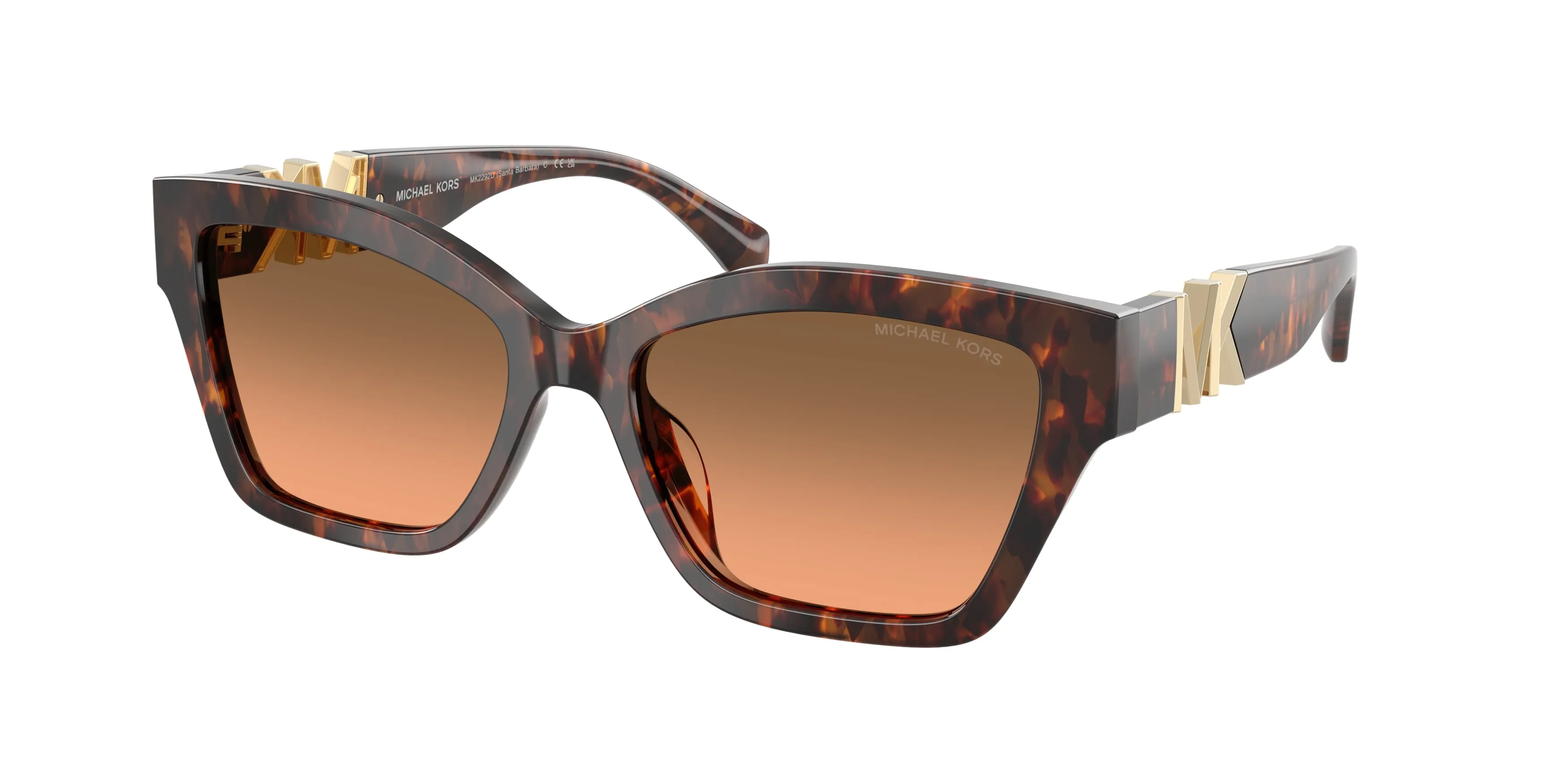 Michael Kors MK2292U SANTA BARBARA 403118 Occhiali da sole Acetato Tartaruga Grigio Squadrata Normale Sfumato