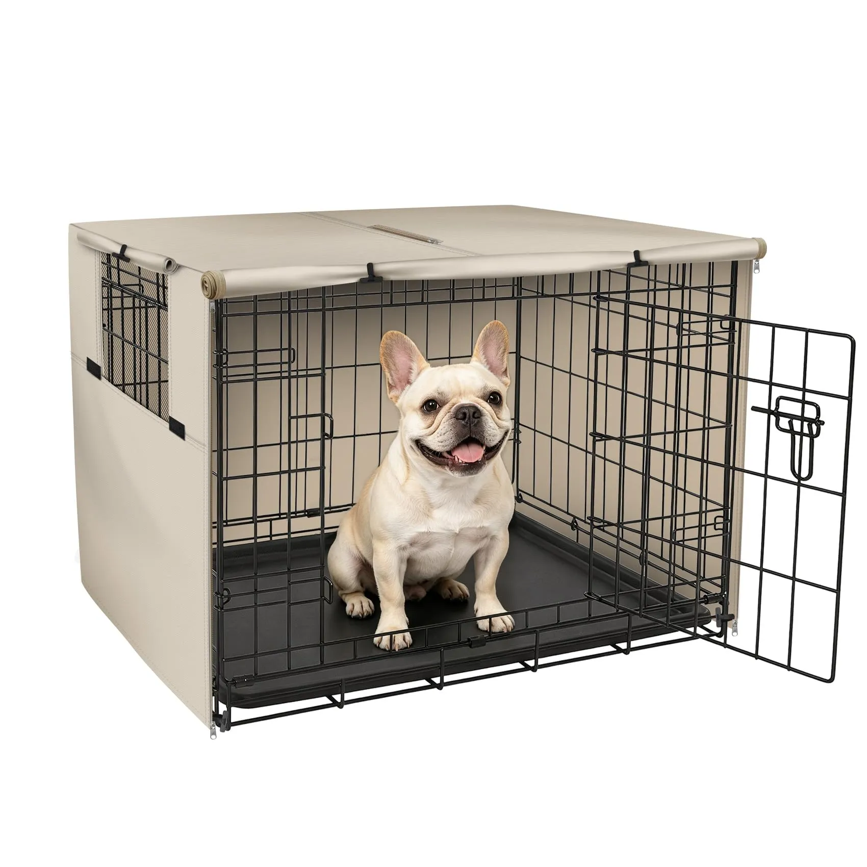 Explore Land, Copertura per gabbia per cani da 76 cm, in poliestere resistente, universale, adatta per gabbie per cani in filo metallico, marrone chiaro