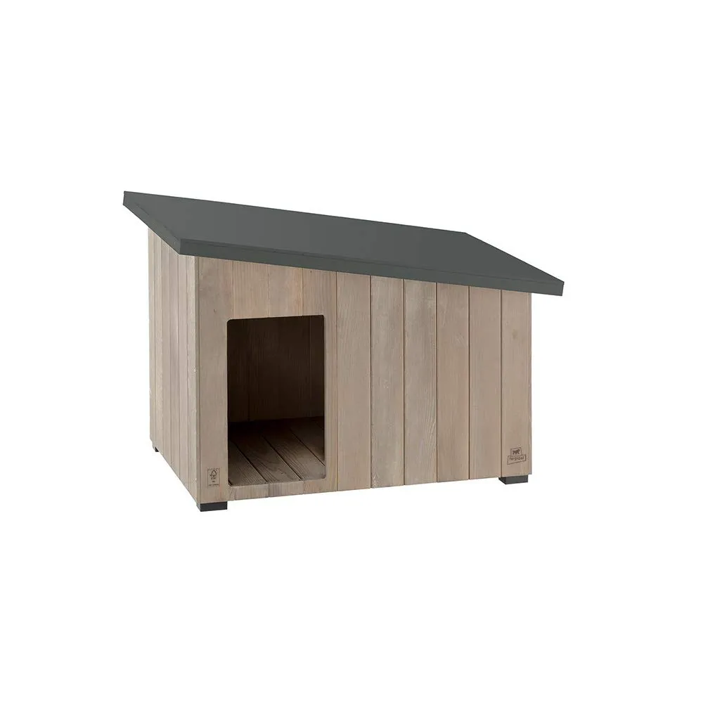 Ferplast Argo 50 Casetta per Cani in Legno FSC - Tetto Spiovente, Apribile - Trattamento Resina Impermeabile & Anti-UV - Piedi Isolanti - Porta Rifinita - 48,5 x 30,5 x h 38,5 cm