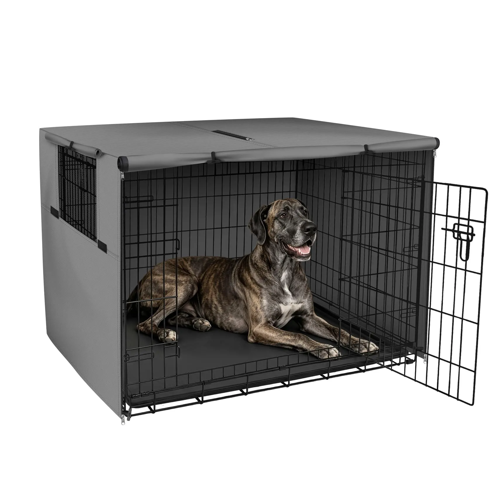 Explore Land, Copertura per gabbia per cani da 137,2 cm, in poliestere resistente, universale, adatta per gabbie per cani in filo metallico, grigio
