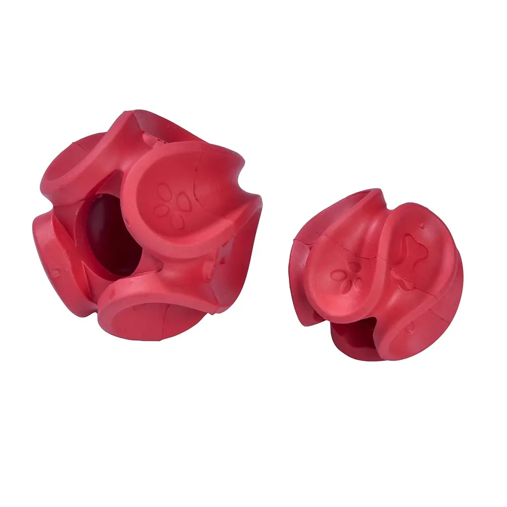 Bobby Wawe - Pallina cani di Gomma Per Igiene Dentale, Giocattolo per cane Resistente, Lavabile, Rossa, 8x8x7 CM