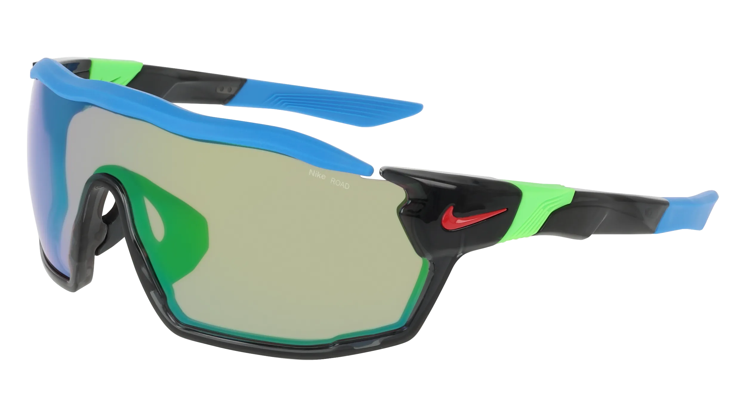Nike NIKE SHOW X RUSH E DZ7369 060 Occhiali da sole Bio-iniettato Grigio Verde Maschera Normale