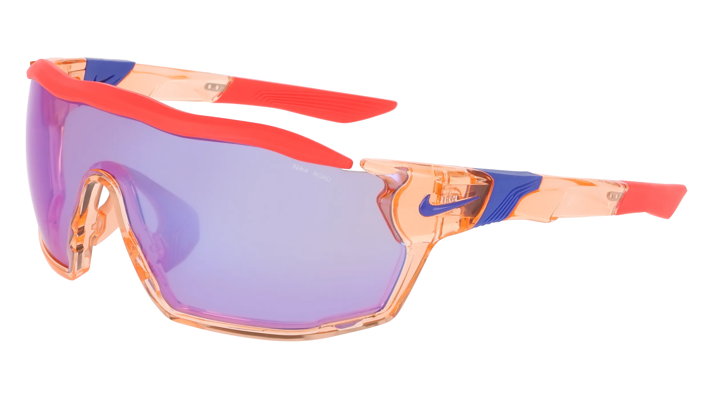 Nike NIKE SHOW X RUSH E DZ7369 814 Occhiali da sole Bio-iniettato Arancione Blu Maschera Normale