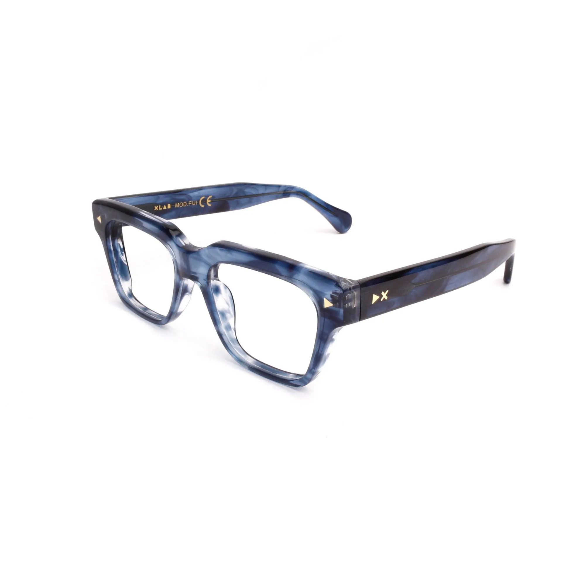 XLAB Unisex Fiji Montature da vista Acetato Nero Squadrata Anti-luce blu Anti luce blu - per PC