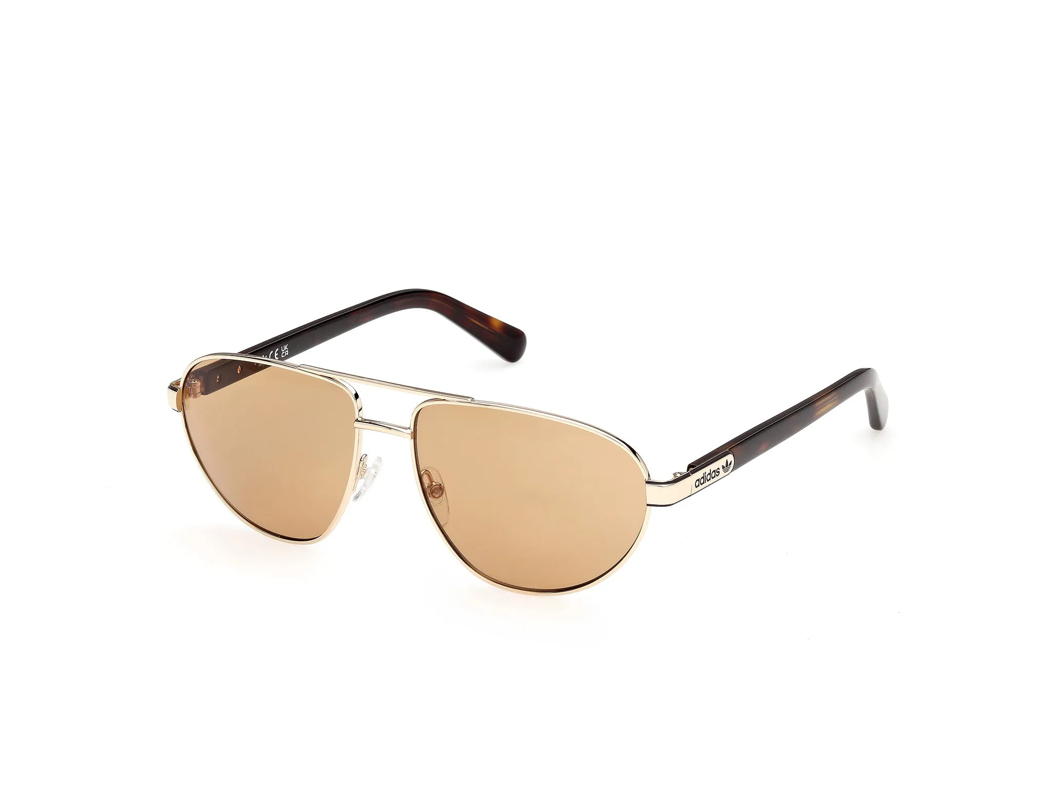 Adidas Sport OR0148 32E Occhiali da sole Metallo Oro Marrone Pilot Normale