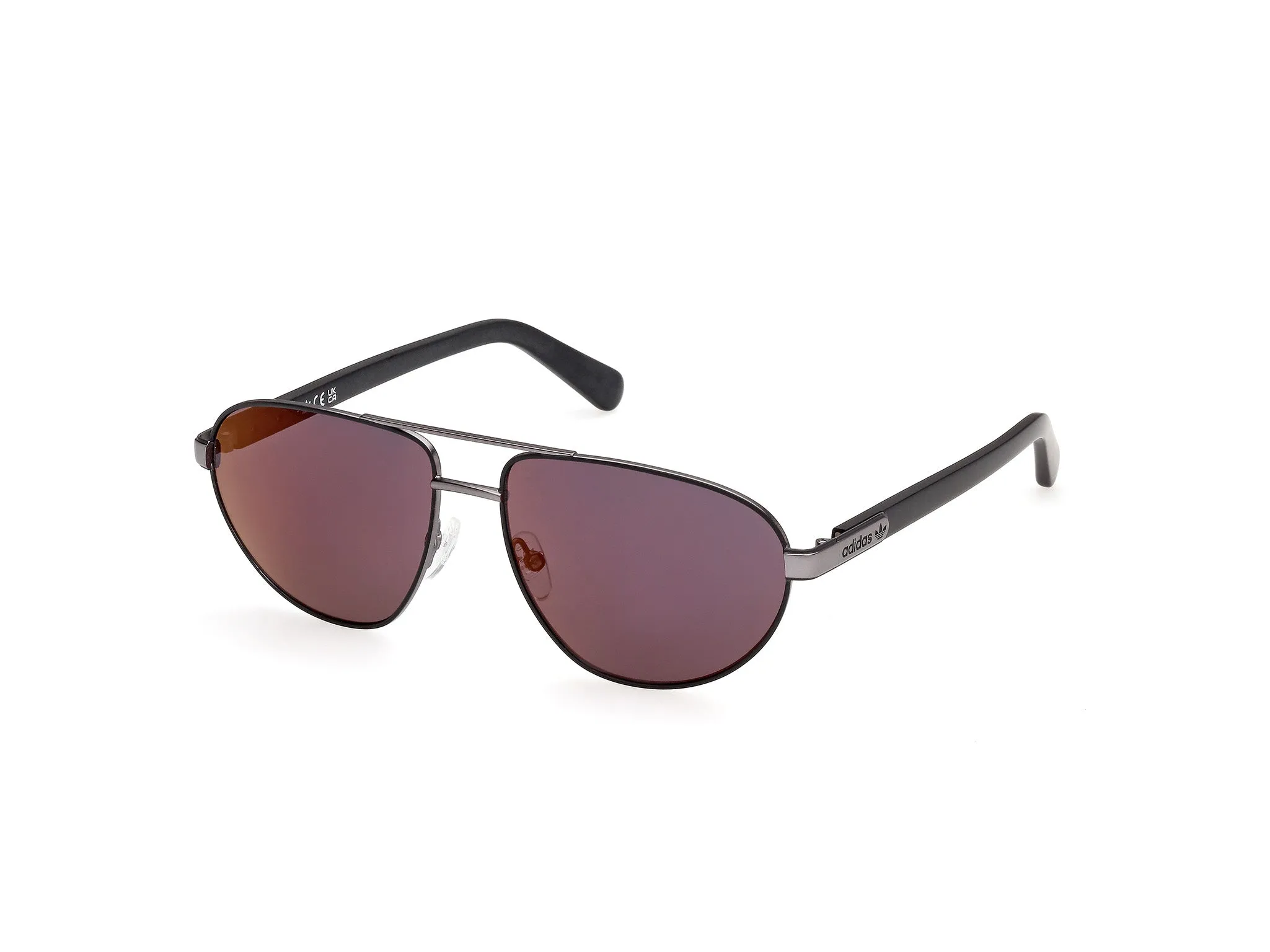 Adidas Sport OR0148 02U Occhiali da sole Metallo Nero Bordeaux Pilot Normale