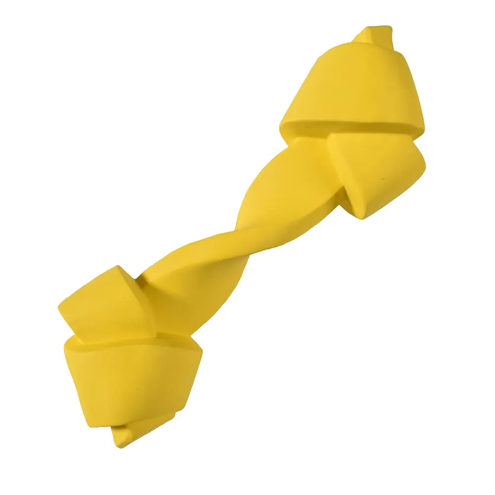 Bobby Rope M - Gioco cani di Gomma, Giocattolo per cane Resistente, Corda Cane Gioco Per Igiene Dentale, Lavabile, Giallo, 18x6x4,7 CM