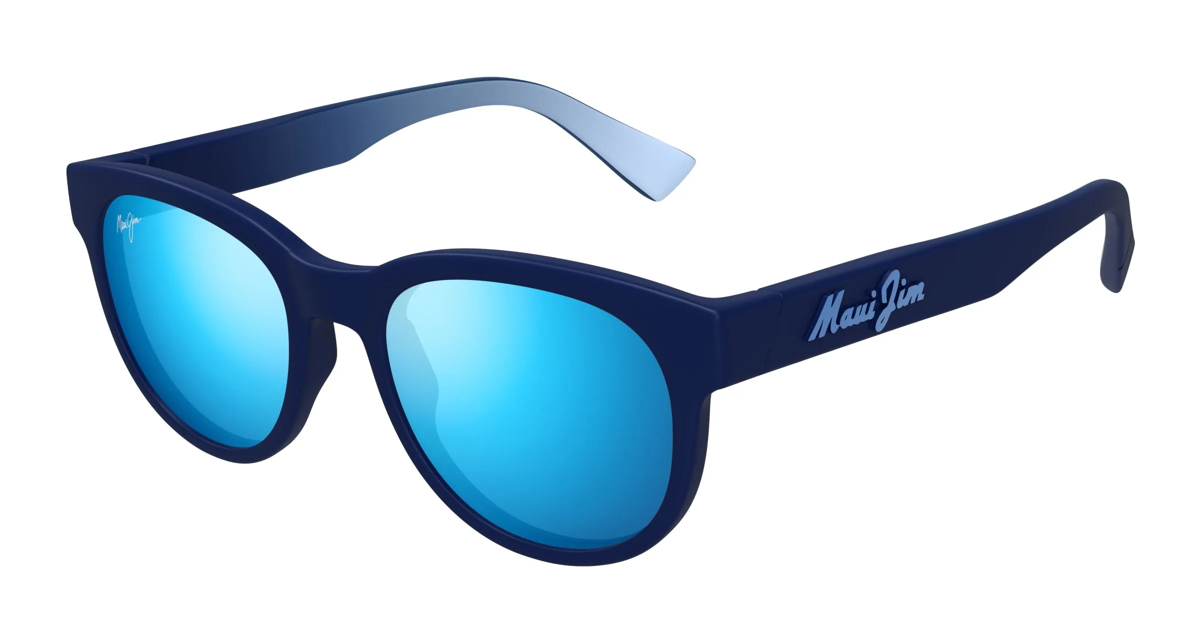 Maui Jim MJ0668S 003 Occhiali da sole Iniettato Blu Blu Rotonda