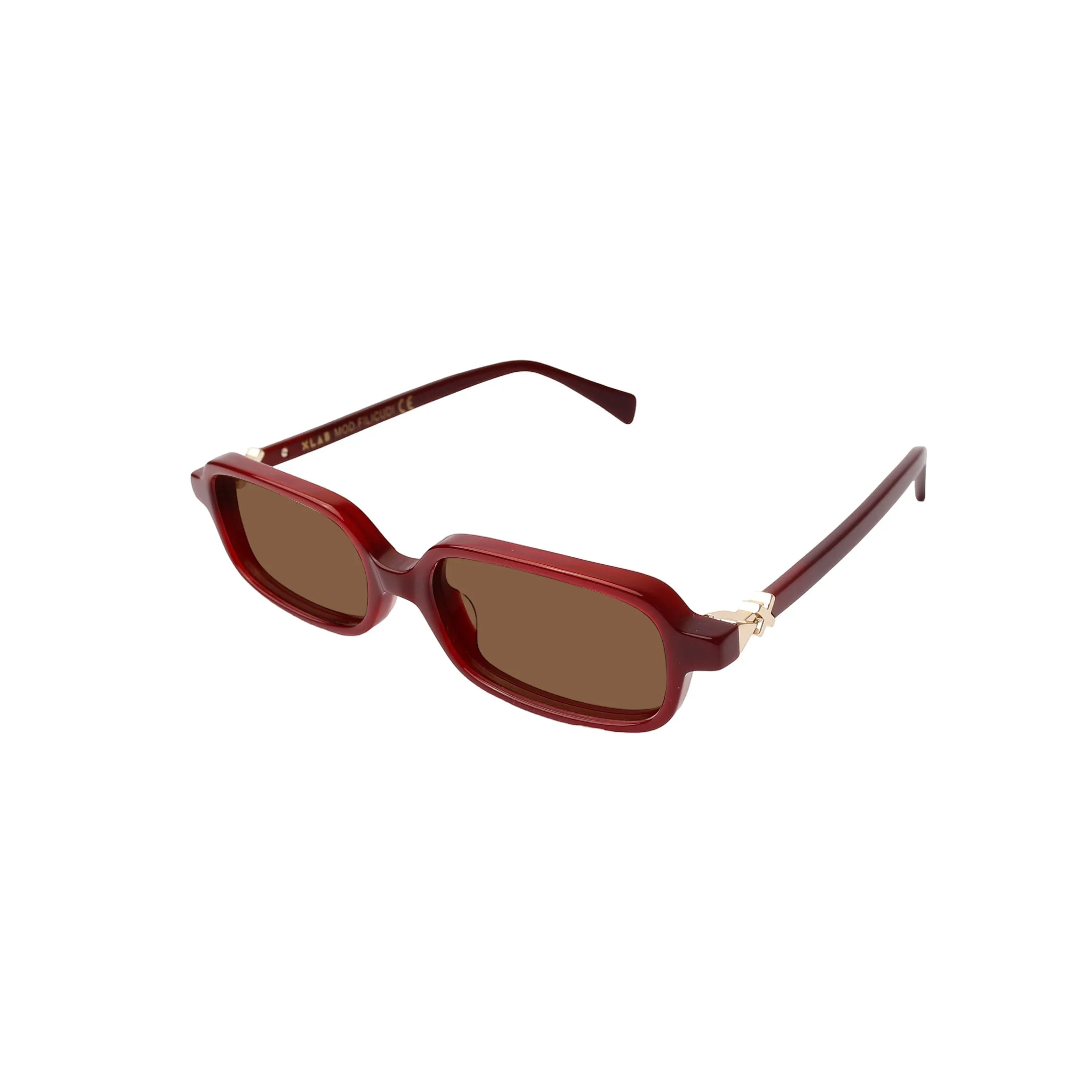 XLAB Filicudi Occhiali da sole Acetato Bordeaux Marrone Squadrata Polarizzata