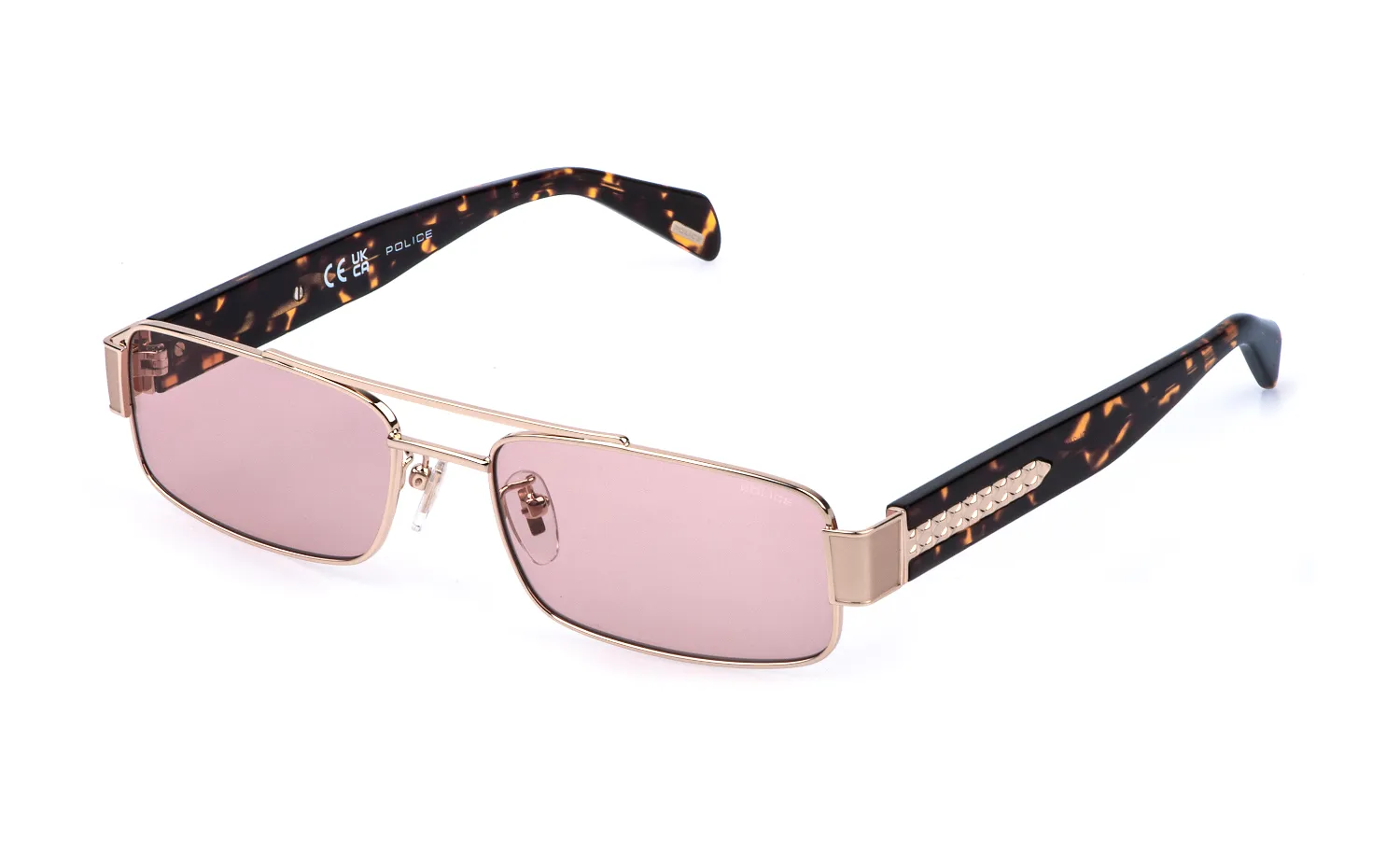 Police SPLR95E INVICTUS 1 349K Occhiali da sole Metallo Rosa Squadrata Normale