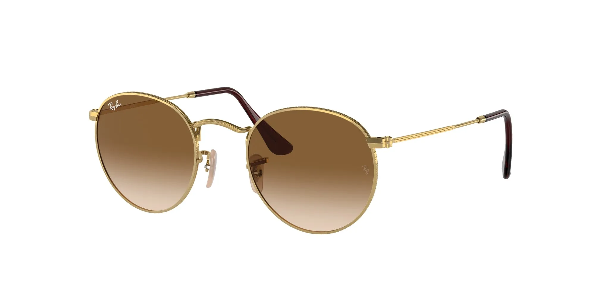Ray - Ban RB3447 ROUND METAL 001/51 Occhiali da sole Metallo Oro Marrone Rotonda Normale Sfumato