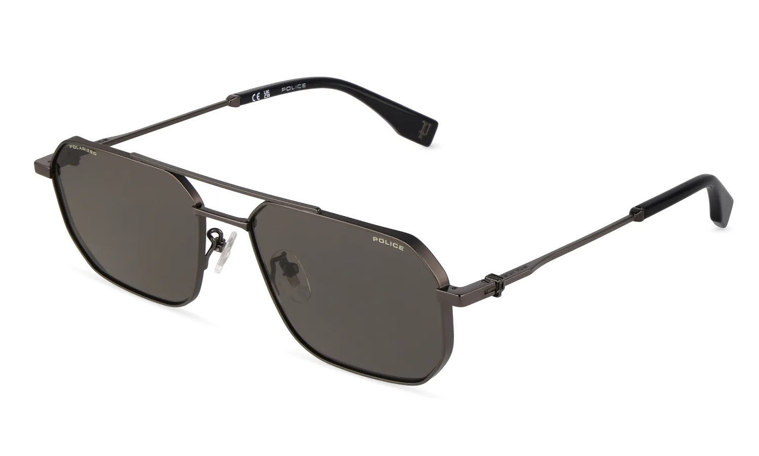 Police SPLU74 FORCE 11 584P Occhiali da sole Metallo Fumo Geometrica Polarizzata