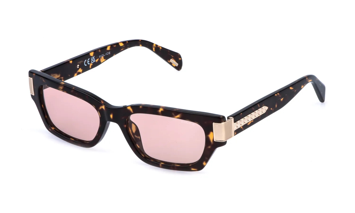 Police SPLR96E INVICTUS 2 02BU Occhiali da sole Acetato Havana Rosa Squadrata Normale