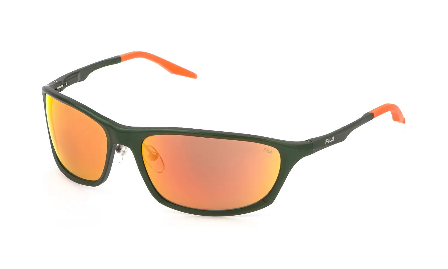 Fila SFID68 F91A Occhiali da sole Metallo Verde Marrone Squadrata Idrorepellente Specchiato