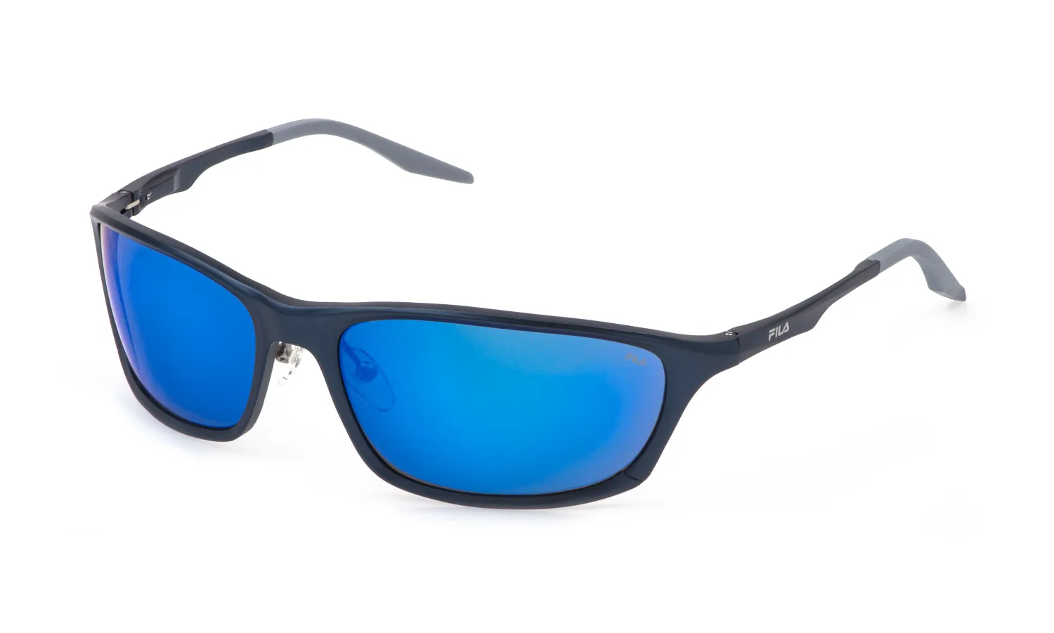 Fila SFID68 A30B Occhiali da sole Metallo Blu Fumo Squadrata Idrorepellente Multistrato