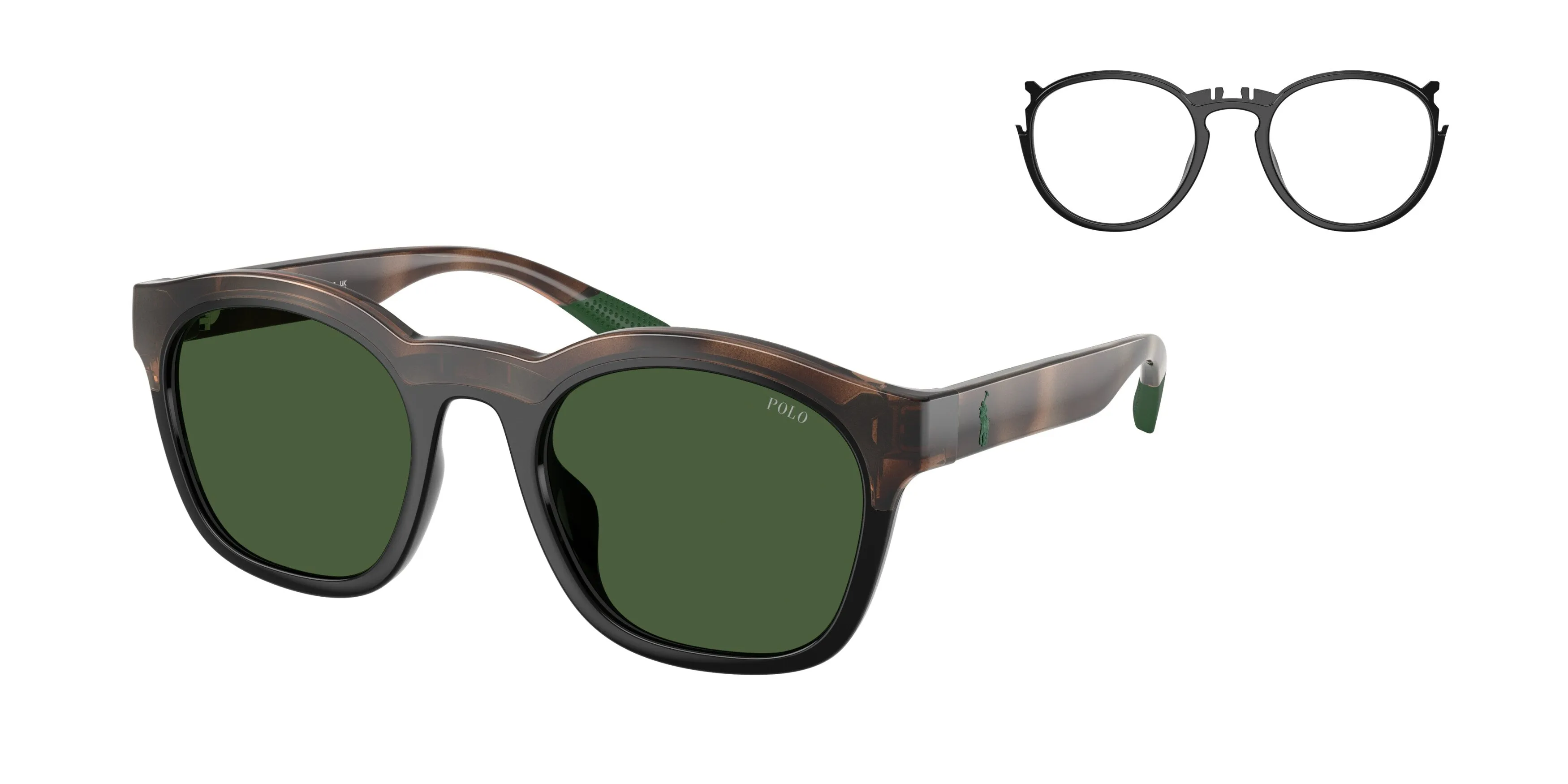 Polo Ralph Lauren PH4243U 607071 Occhiali da sole Iniettato Nero Verde Squadrata Normale