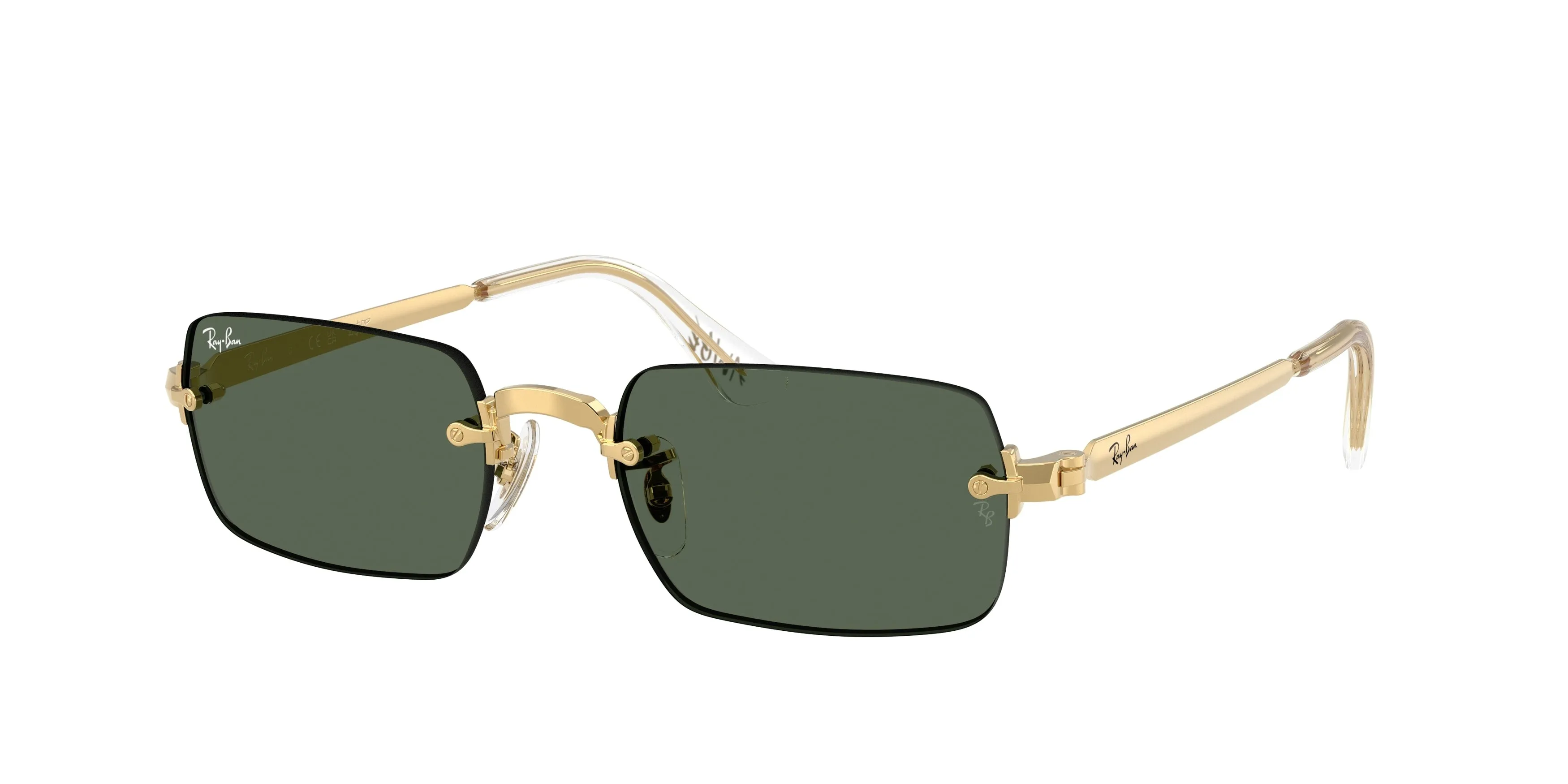 Ray - Ban A$AP Rocky RB3928 001/71 Occhiali da sole Metallo Oro Verde Rotonda Normale