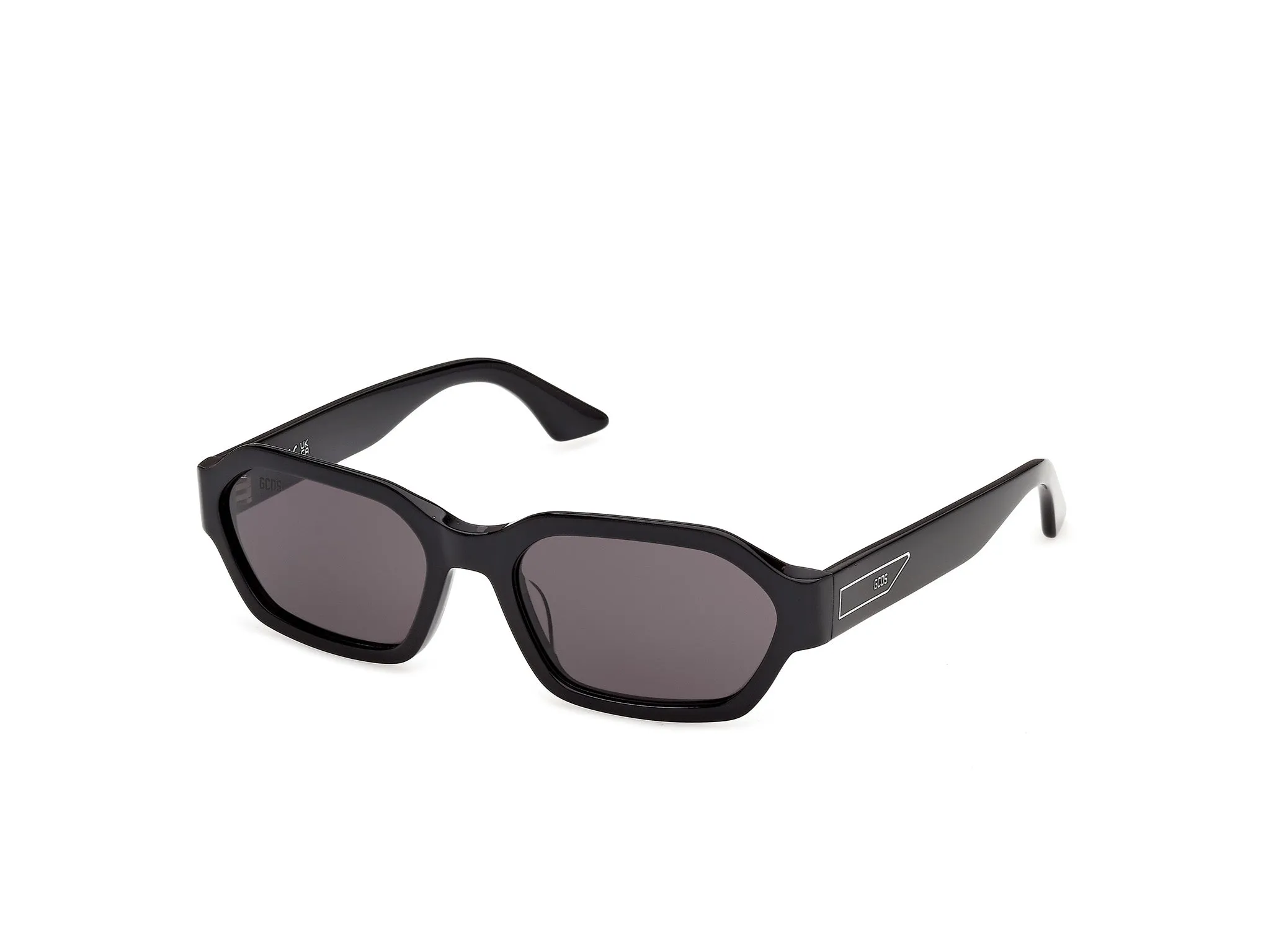 GCDS GD0076 01A Occhiali da sole Acetato Nero Fumo Geometrica Normale