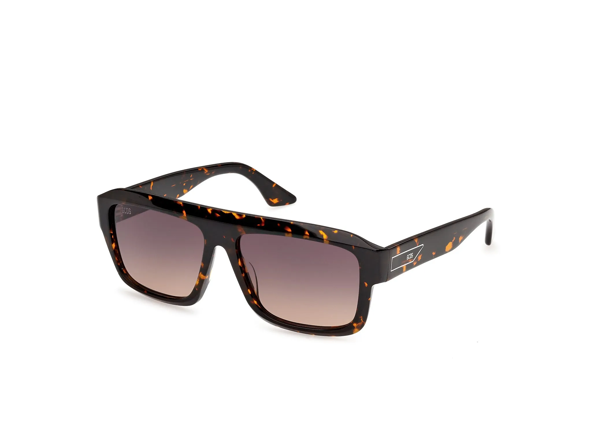GCDS GD0075 52B Occhiali da sole Acetato Havana Fumo Squadrata Normale