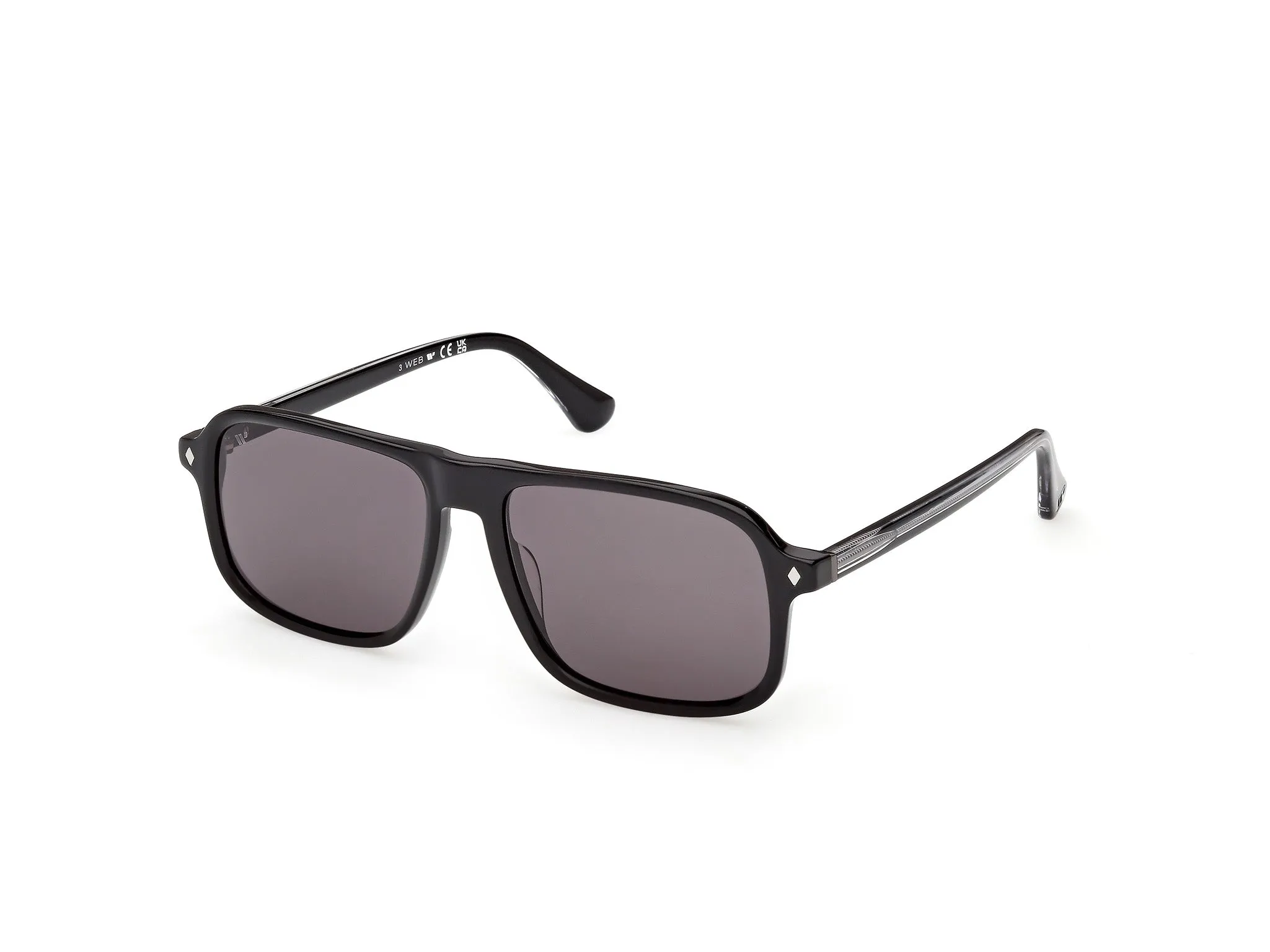 Web WE0396 05A Occhiali da sole Acetato Nero Fumo Squadrata Normale