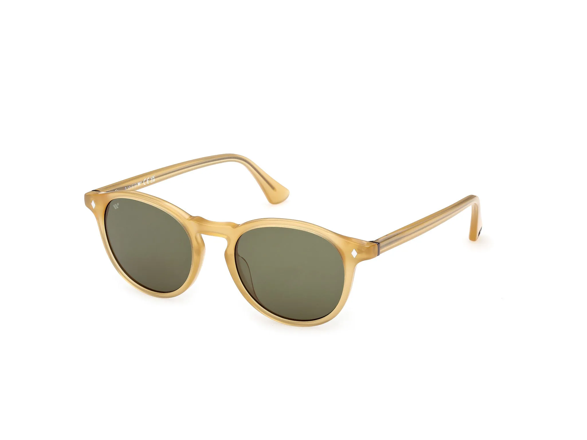 Web WE0328 41N Occhiali da sole Acetato Giallo Verde Rotonda Normale