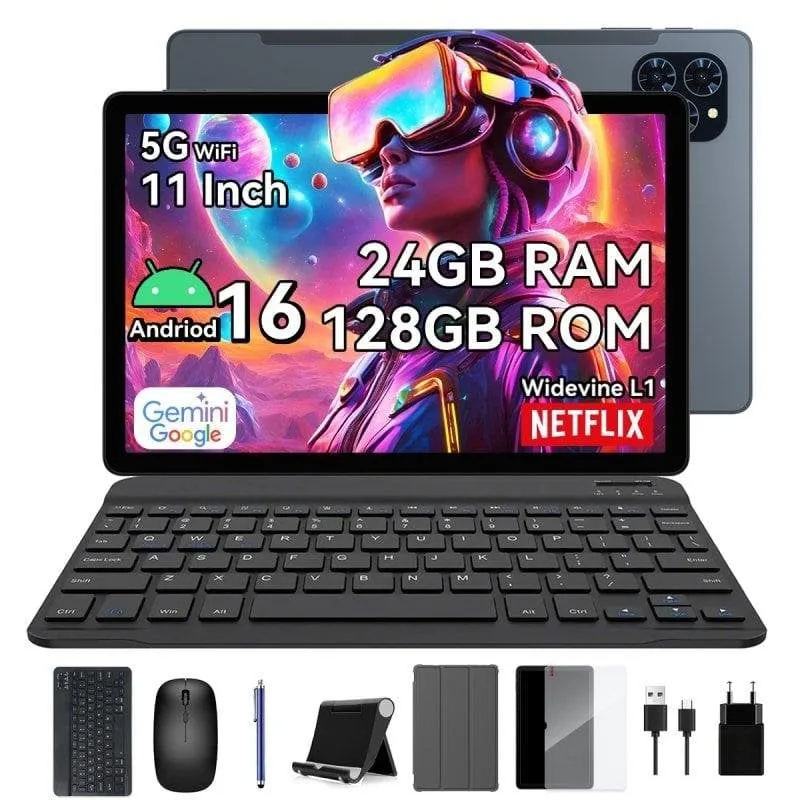 Tablet TABWEE T90 WiFi 11" 8GB 128GB Grigio con Tastiera e Stylus Pen