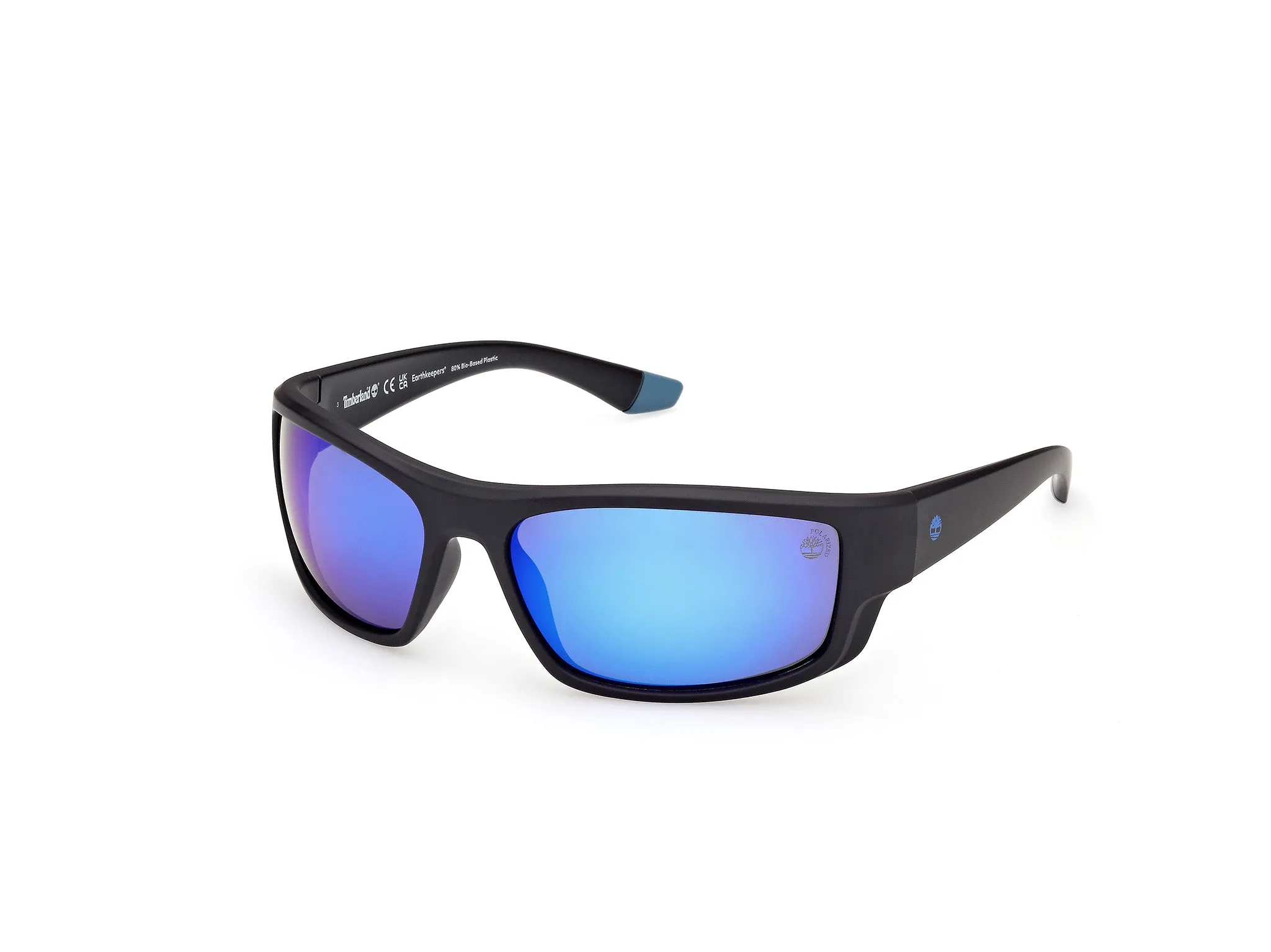 Timberland TB00081 02D Occhiali da sole Iniettato Nero Blu Squadrata Polarizzata