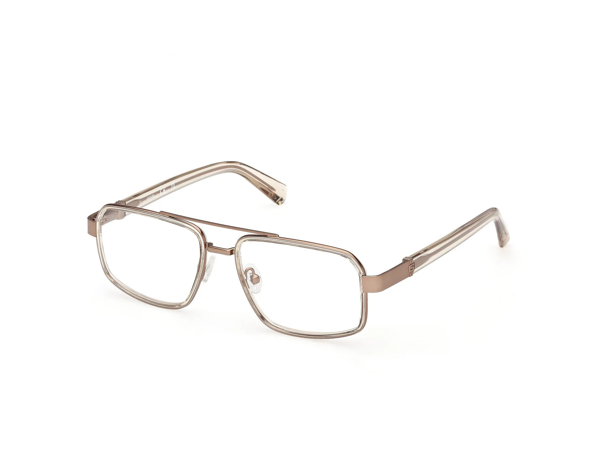 Guess GU50372 45 Montature da vista Metallo Marrone Squadrata Normale