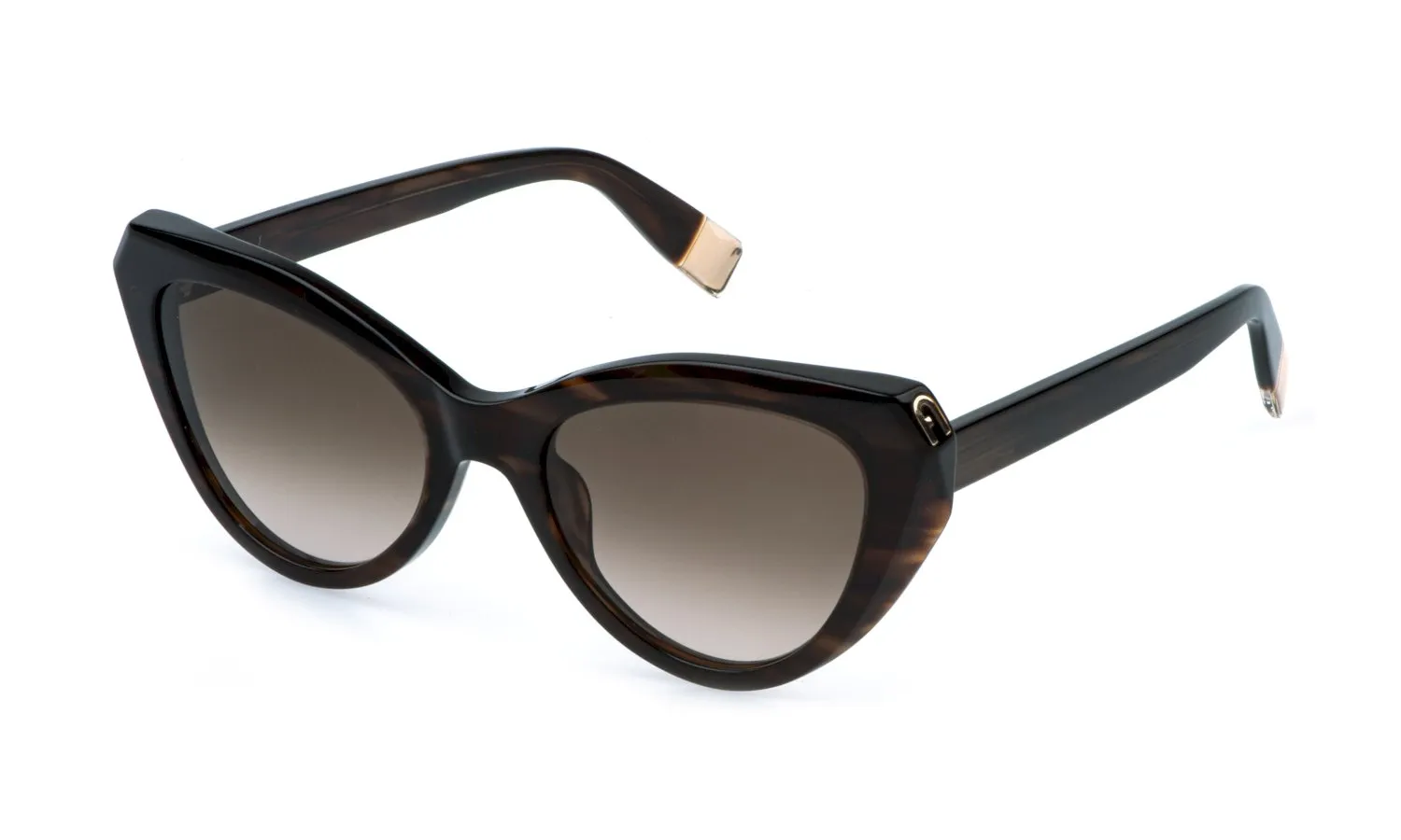 Furla SFU977 07HL Occhiali da sole Acetato Havana Marrone Cat Eye Normale Sfumato