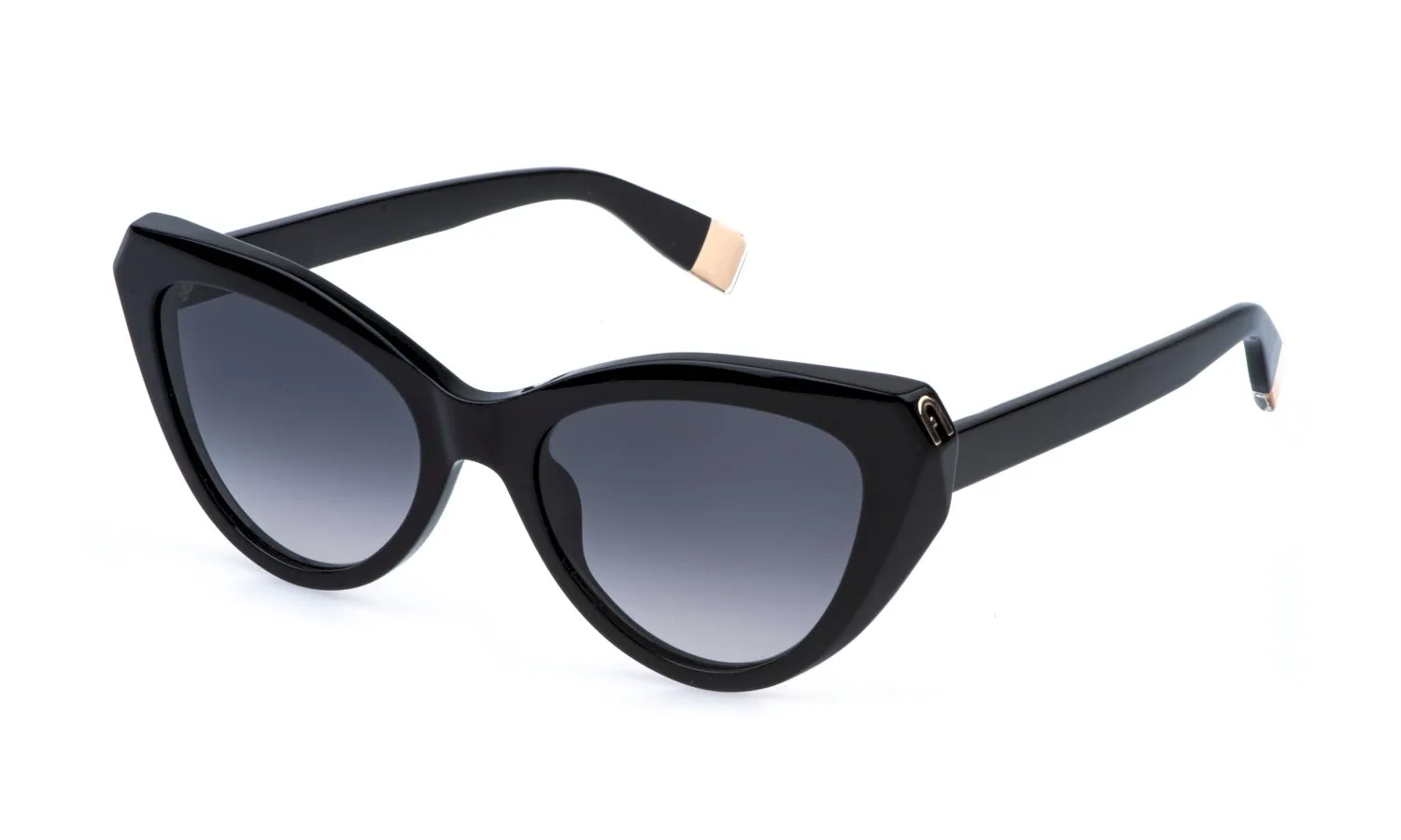 Furla SFU977 700 Occhiali da sole Acetato Nero Fumo Cat Eye Normale Sfumato